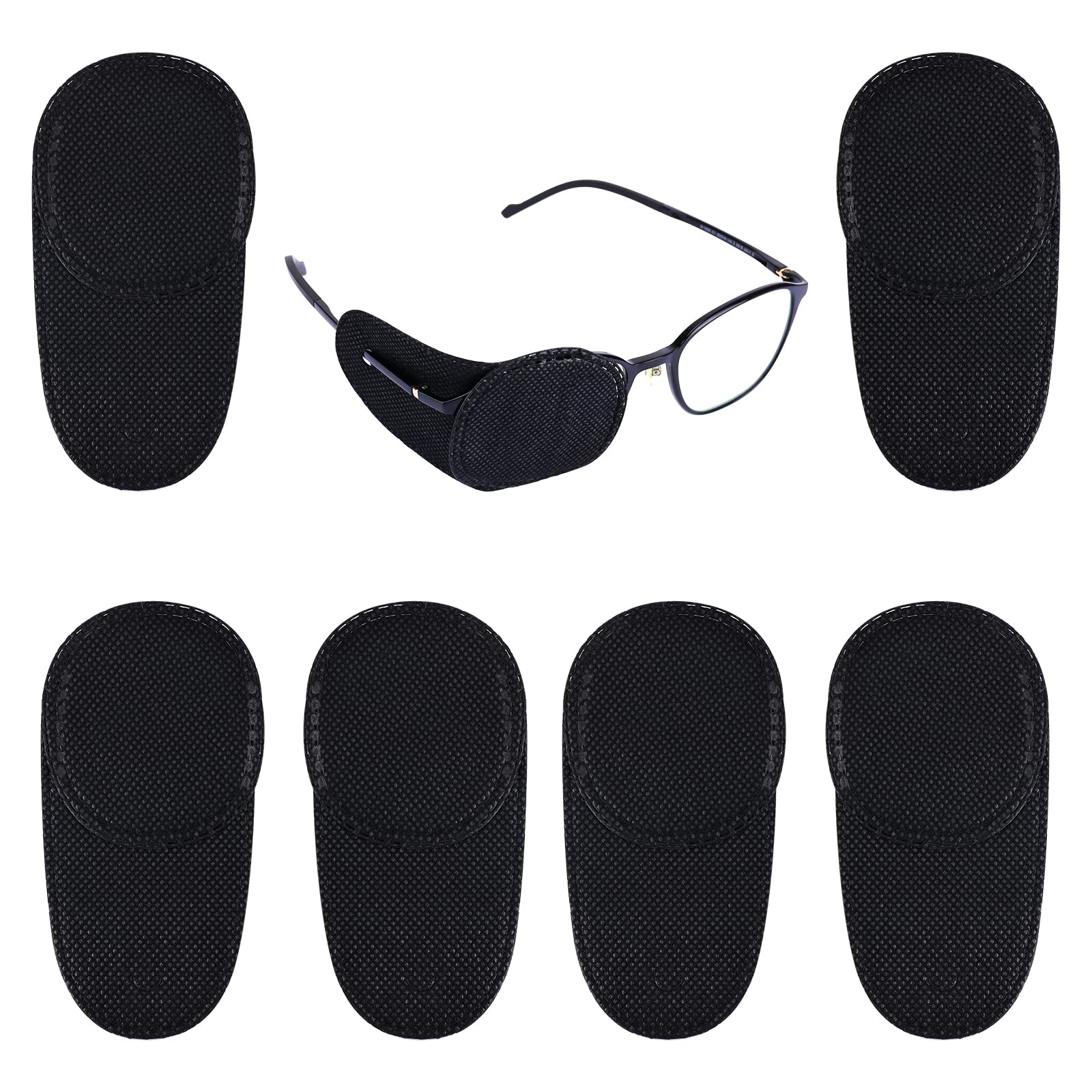 6pcs Glasses Eye Patch, Black Eye Patch Reusable Lazy Eye Patch