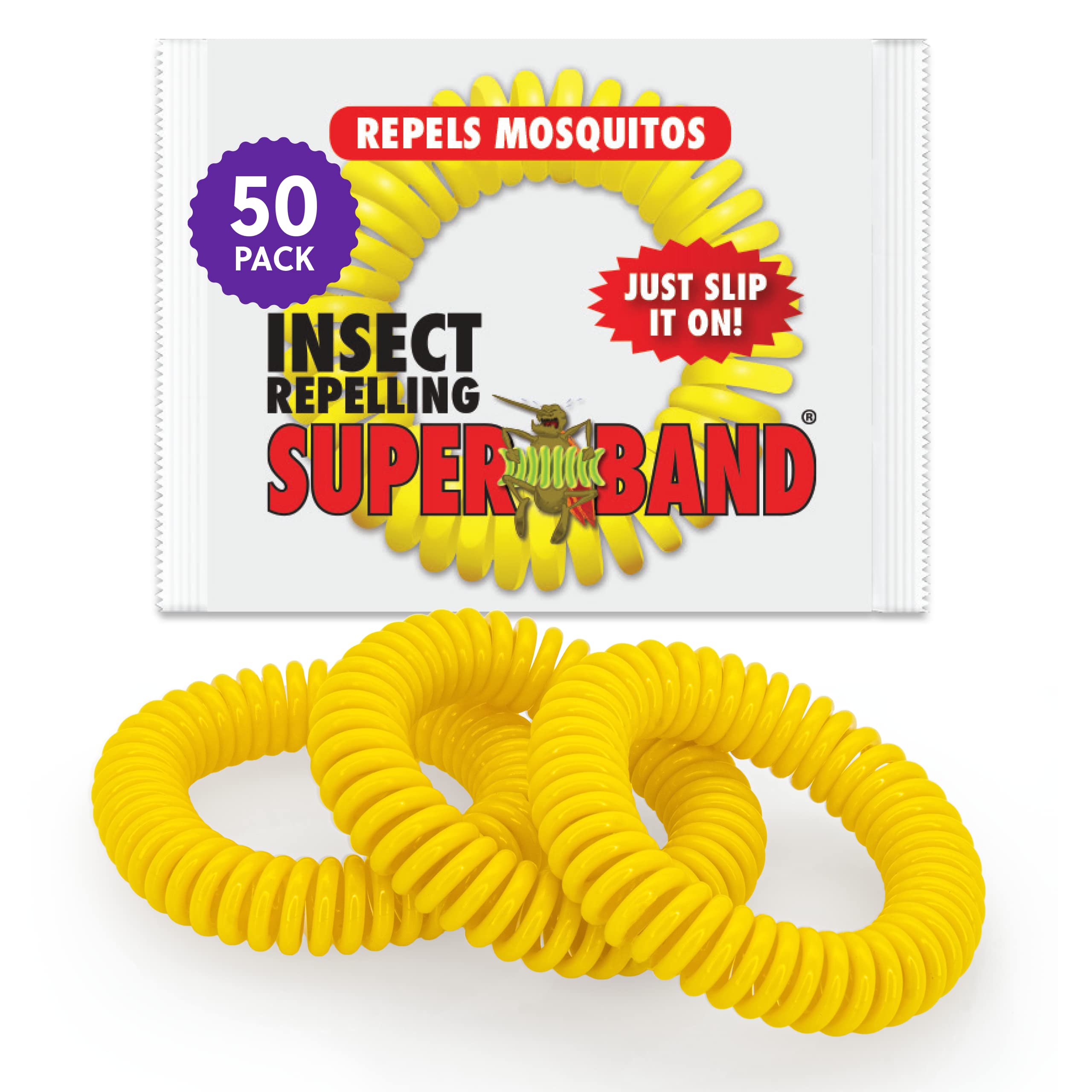 Amazon.com: Superband Mosquito Repellent Bracelets for Adults & Kids - Pack  of 25 - Long Lasting, Natural Bug and Insect Repellent Bracelet -  Waterproof, Individually Wrapped, Deet-Free Bands - Yellow : Health &  Household