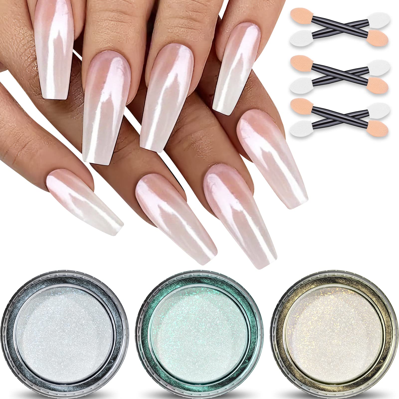 New-chrome NAIL Powder PIGMENT Color Mirrored Chrome Extacly Like Photos 
