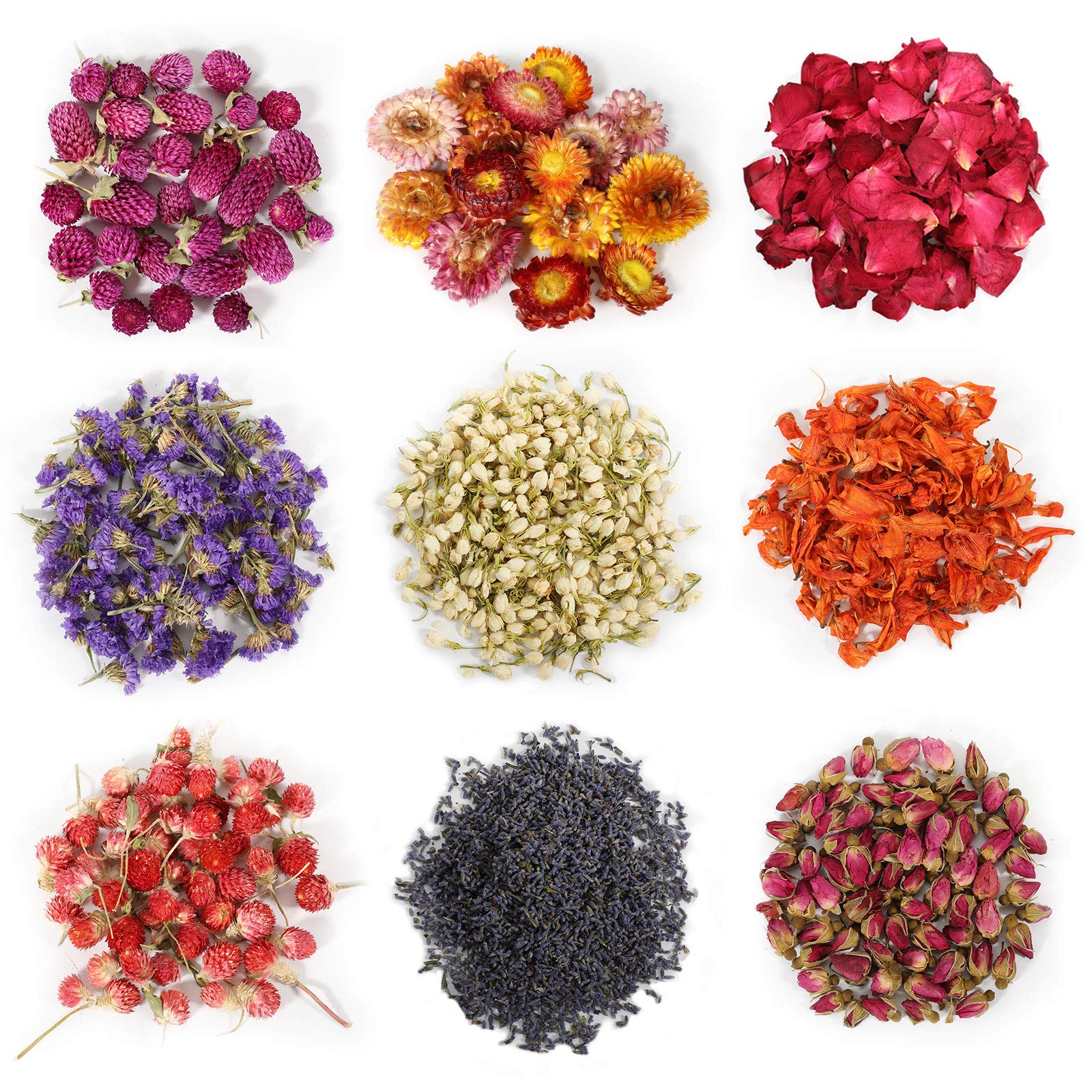 LAVEVE Dried Flowers, 21 Bags 100% Natural Dried Flowers Herbs Kit for Soap  Making, DIY Candle, Bath, Resin Jewelry Making - Include Lavender, Don't  Forget Me, … in 2023