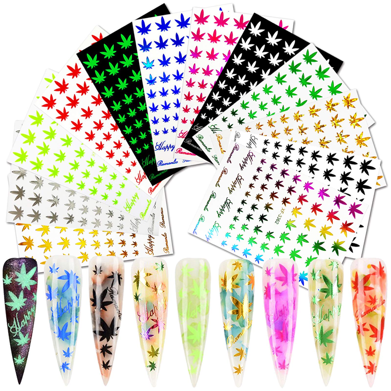 MAIOUSU STORE 4770pcs 120 Sheets 4 Designs Nail Art Stencils