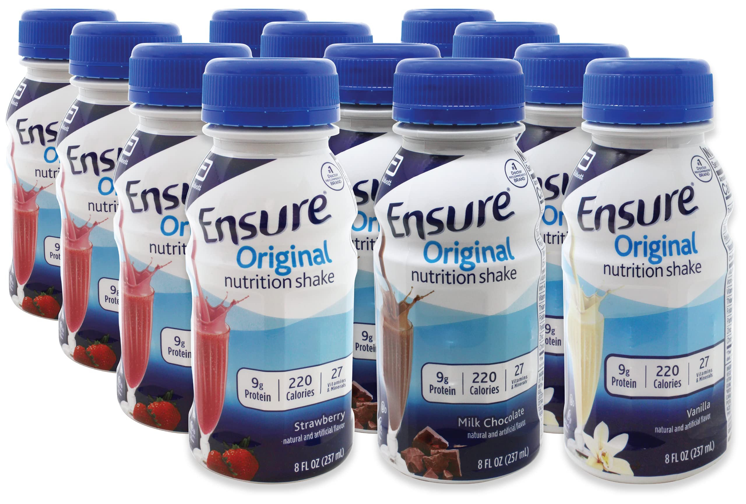 Ensure Original Nutrition Shake Milk Chocolate Vanilla And Strawberry Flavors 12 Pack 6759