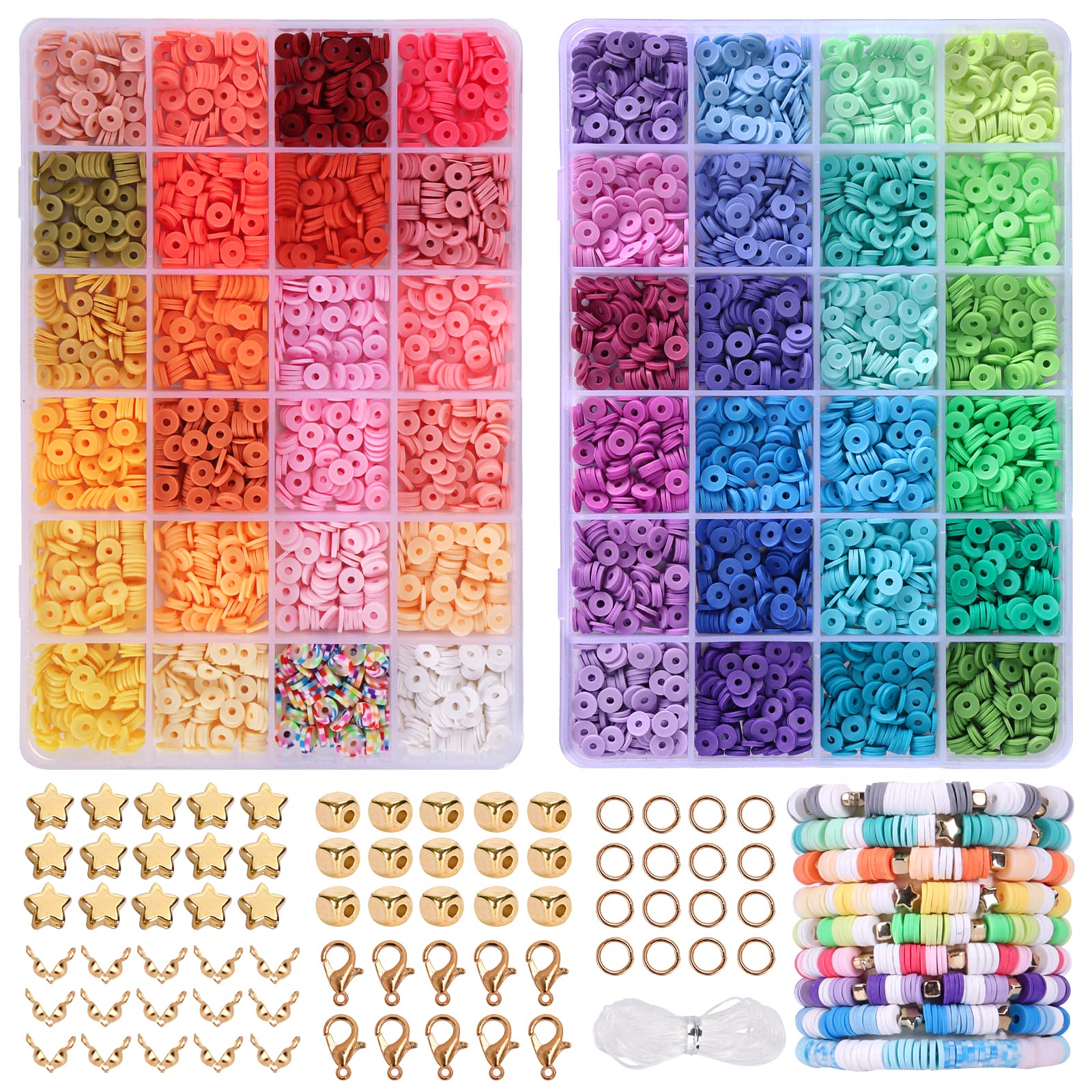Amazon.com: Gaspletu 700PCS Glass Beads for Jewelry Making, 24 Colors 8mm  Crystal Beads Bracelets Making Kit, 1 Box Round Beads Suitable for Beginners