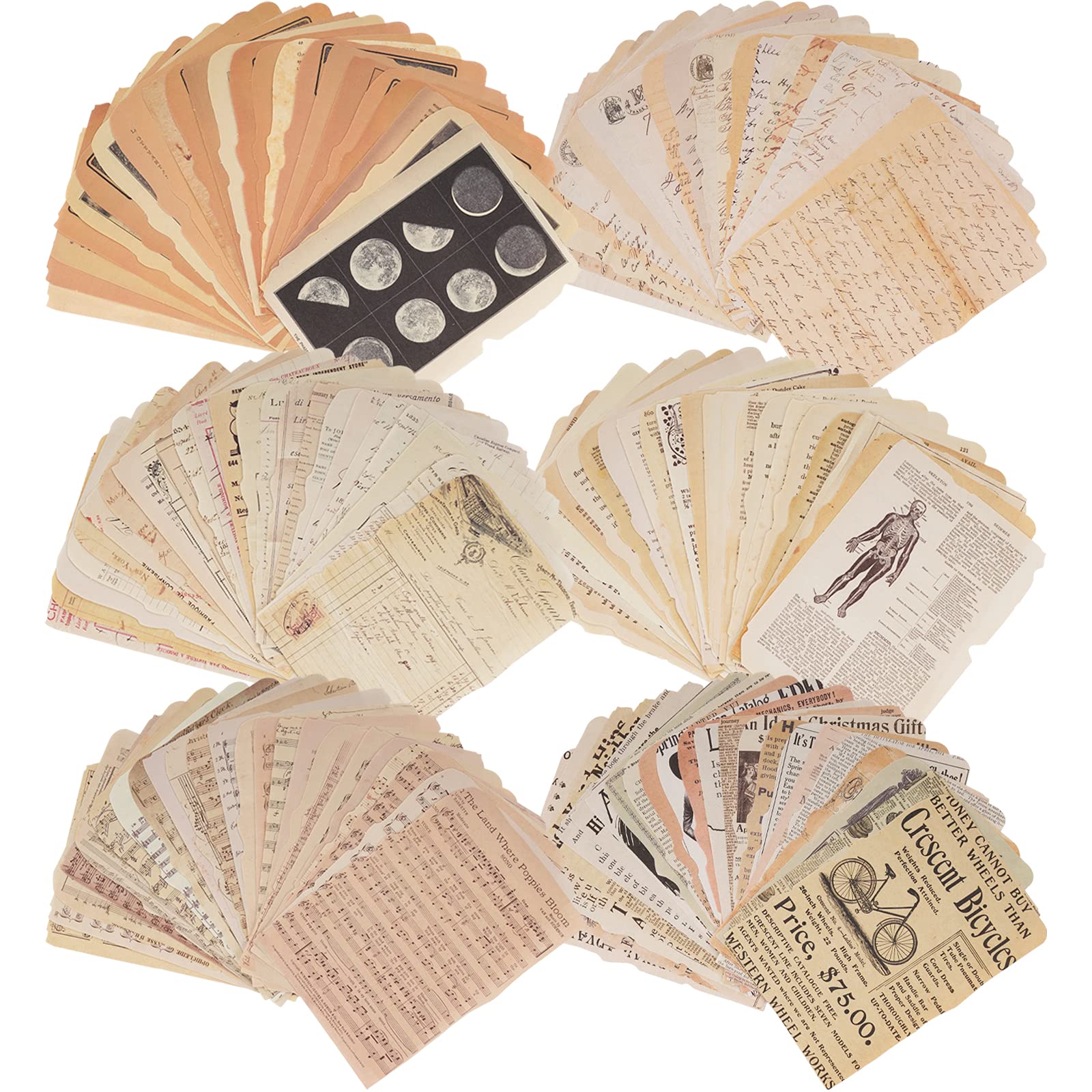 100 PCS/lot Vintage Journaling Supplies Scrapbook Paper for