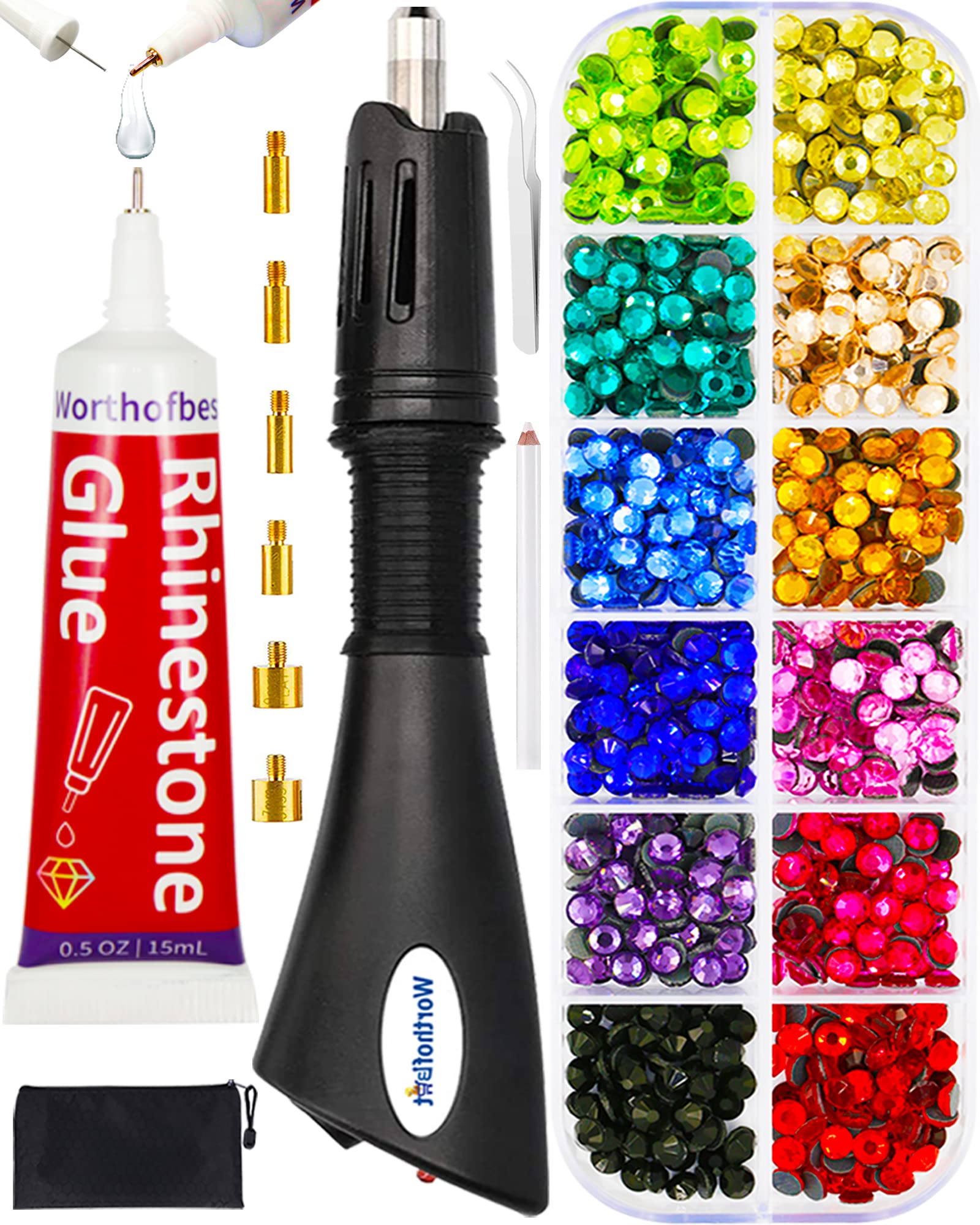 Rhinestones for Crafts Clothes Bedazzler Kit with Rhinestones