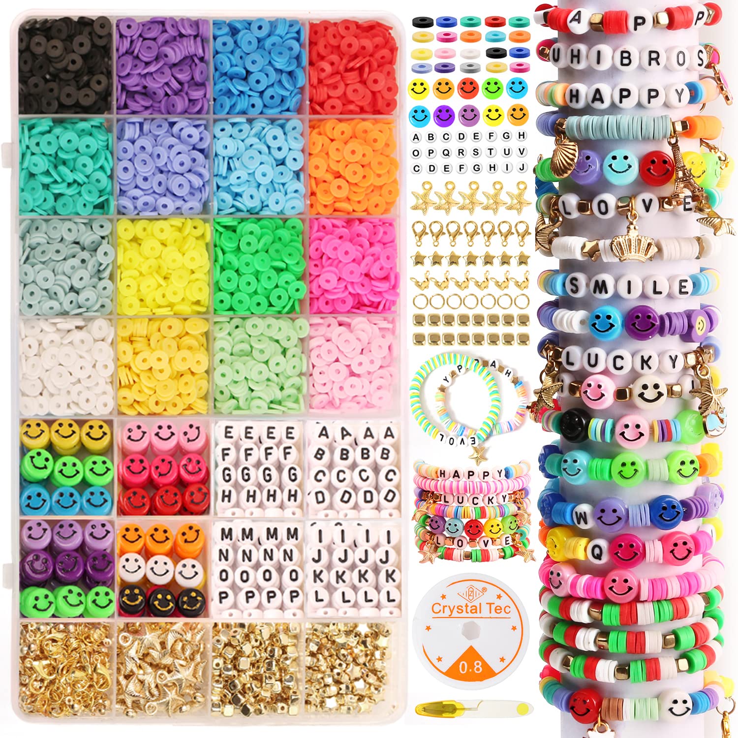 Colorful Bone Beads Jewelry Making Kit with Free Necklace
