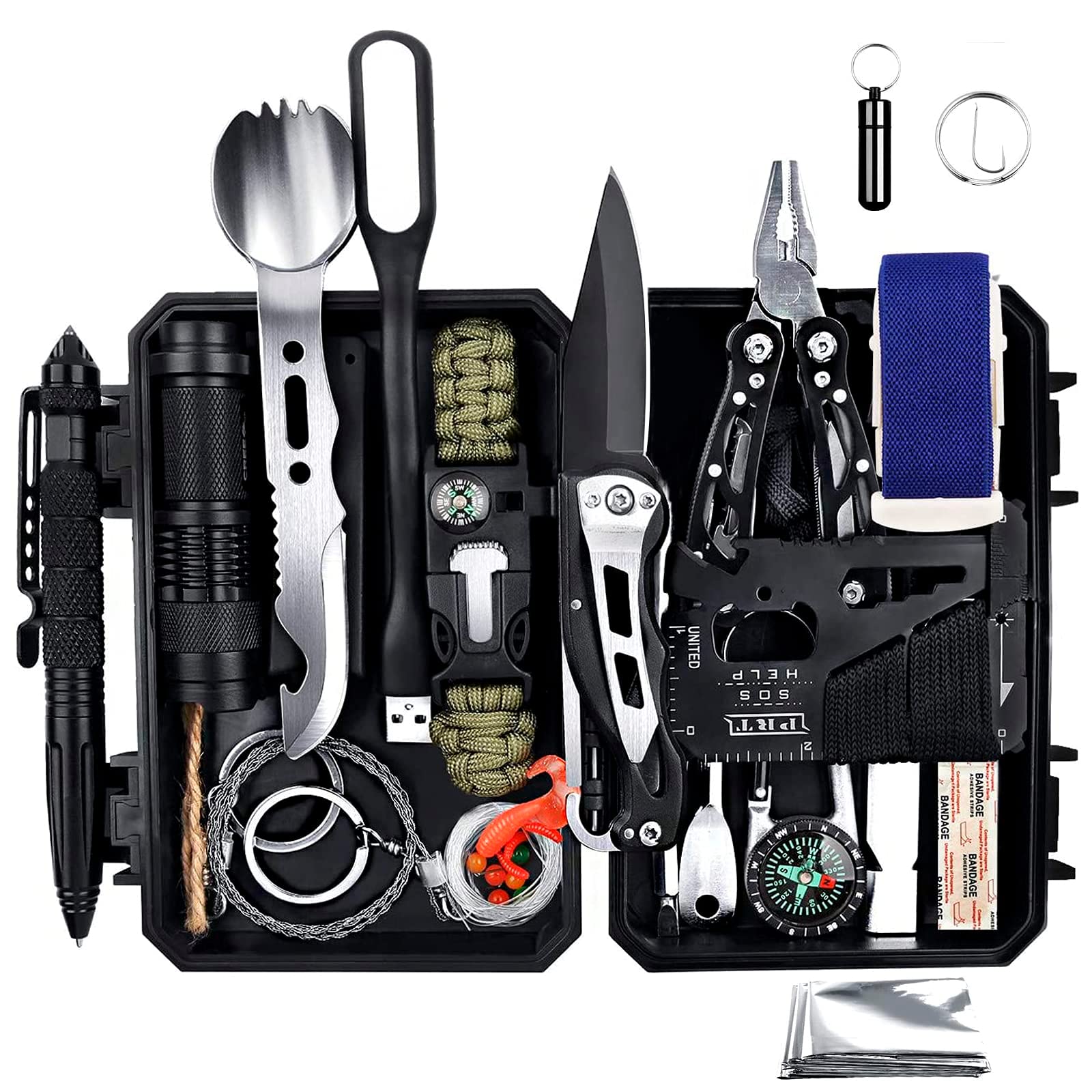 Survival Kit Tactical Outdoor Survival Kits - 12PC Essential Gear for  Camping, Hiking, Hunting, Fishing, Men, Military EDC Emergency Tool Kit -  China Emergency Survival Kit and Survival Gear Kit price
