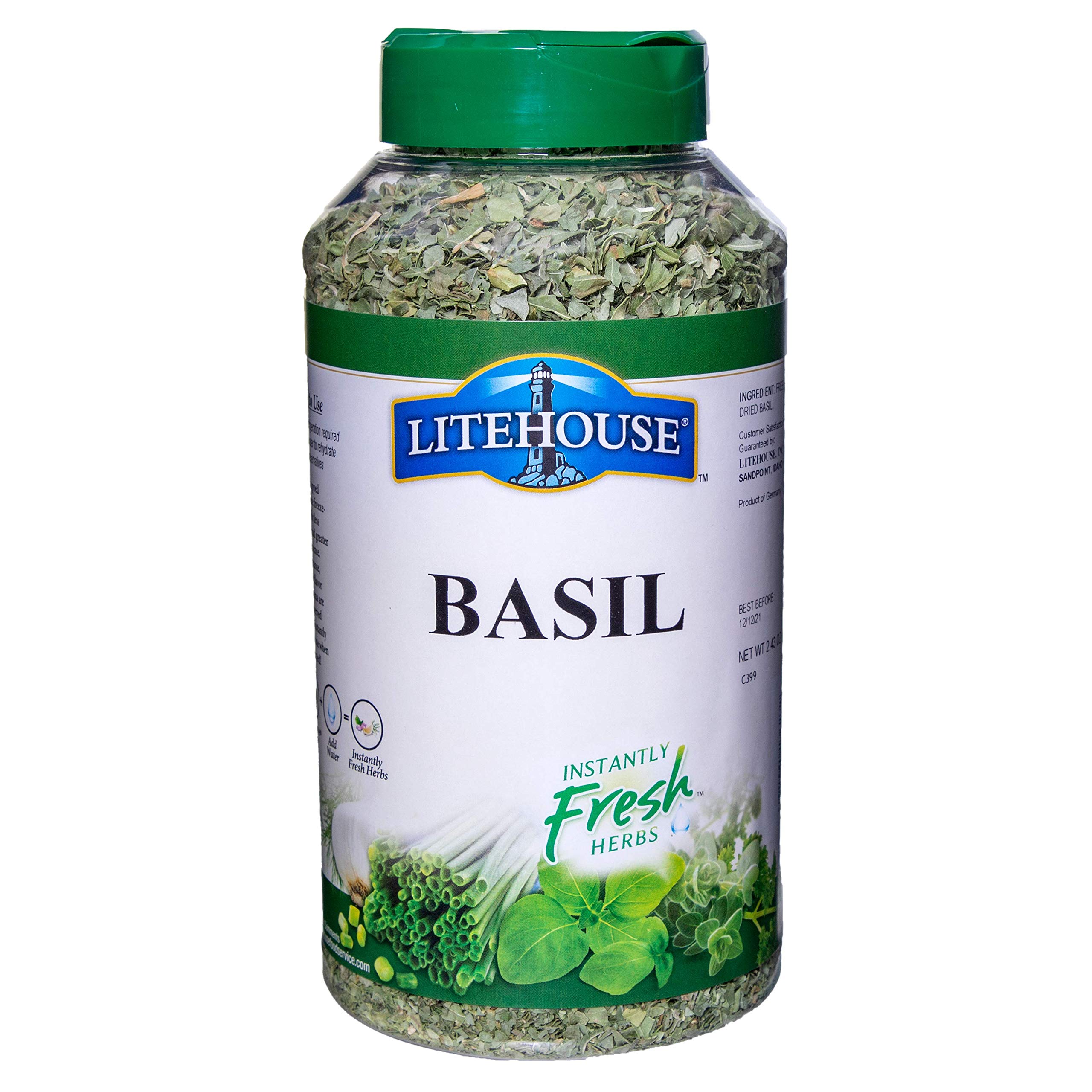 Litehouse Foodservice Bulk Freeze Dried Basil 2.18 Ounce