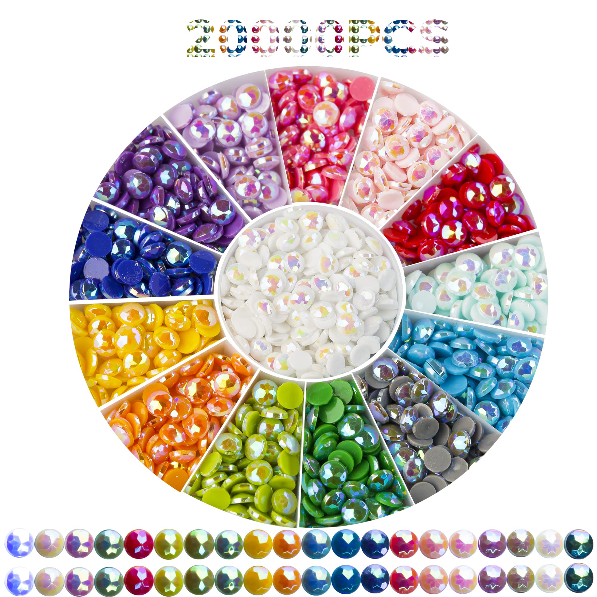 60 Colors AB Diamond Painting Beads Diamond Dots, Diamond Painting Storage  Containers for Diamond Painting Accessories,90000 PCS Round AB Diamond