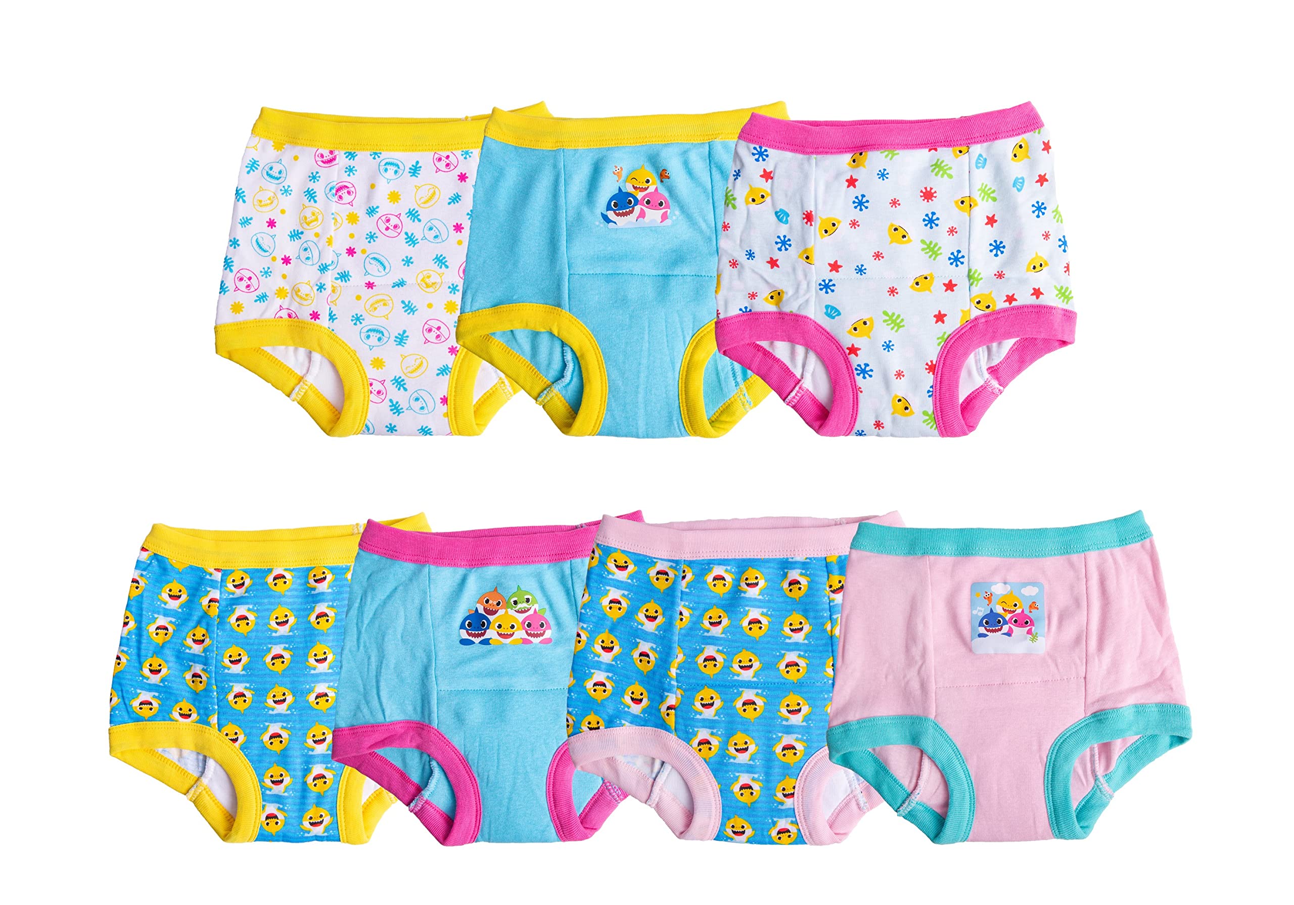Pink Fong BABY SHARK Toddler Girl 6-Pack Cotton Briefs Size 2T/3T