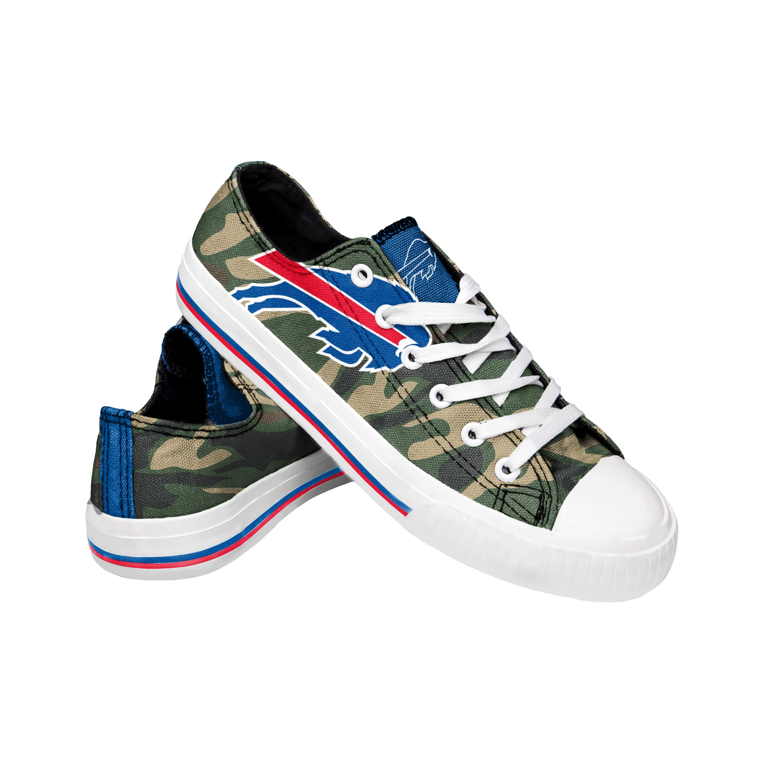 Buffalo Bills NFL Womens Camo Low Top Canvas Shoes - 11