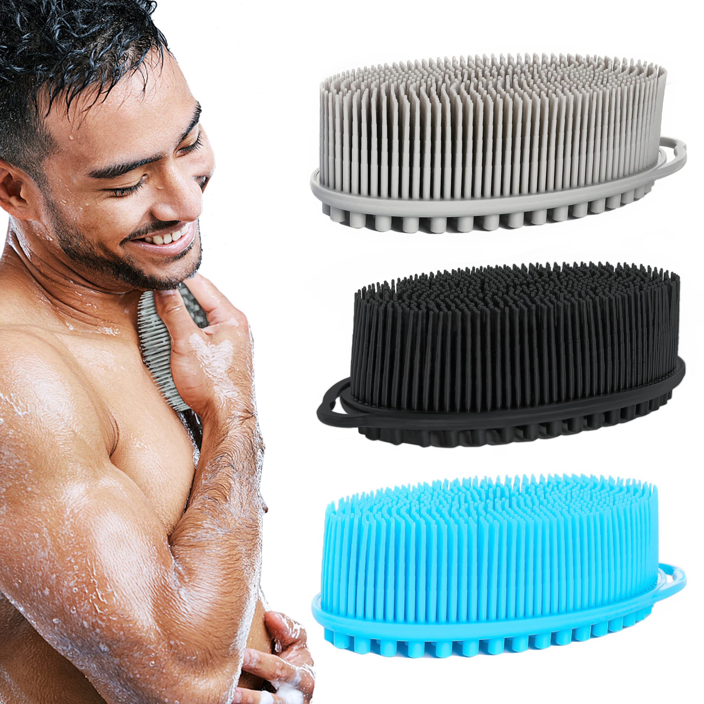 Silicone Exfoliating Brushes&Body Scrubber with Soap Dispenser for  Shower,Enhance Blood Circulation&Deep Cleansing Bath Loofah for Babies,  Kids