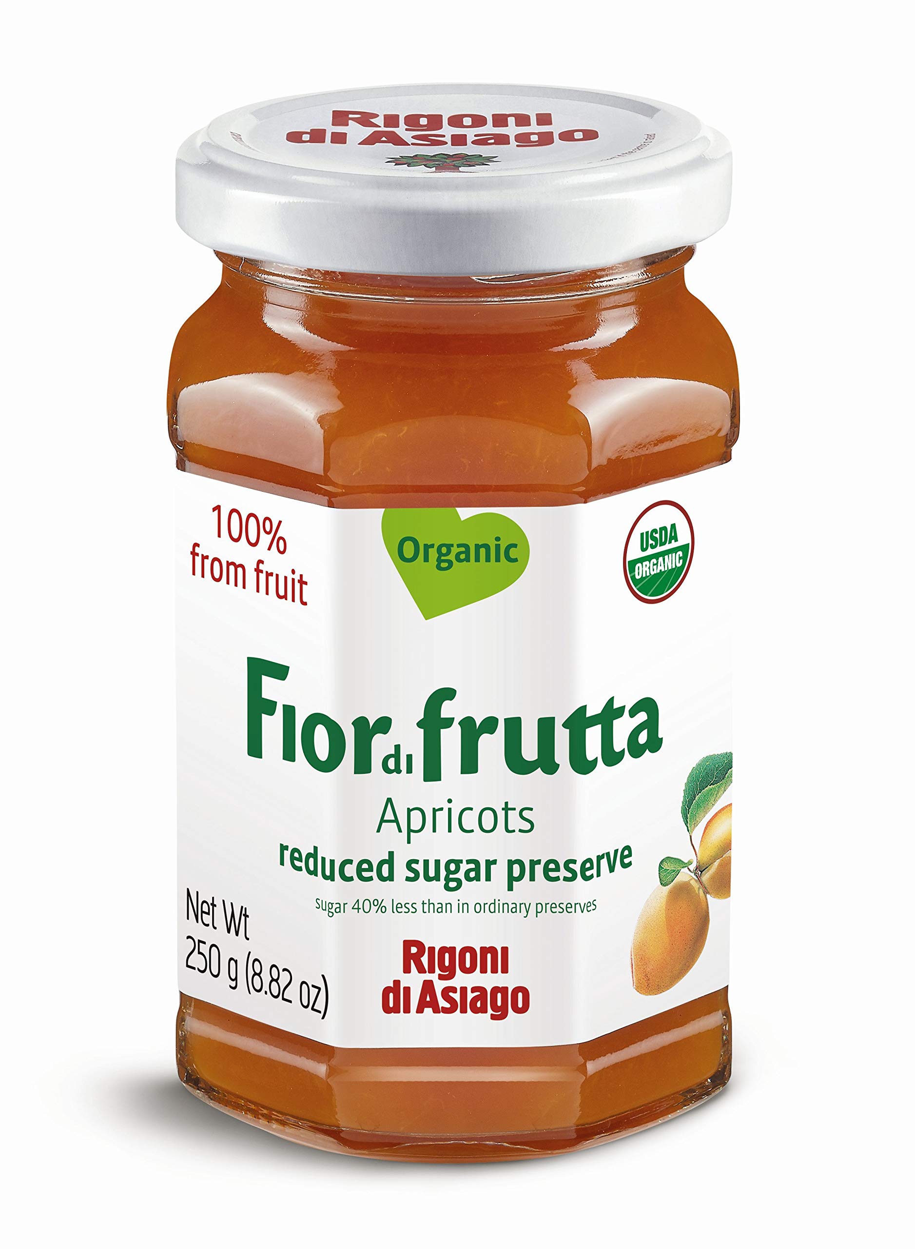 Rigoni di Asiago Fiordifrutta Organic Fruit Spread, Apricot, 8.82