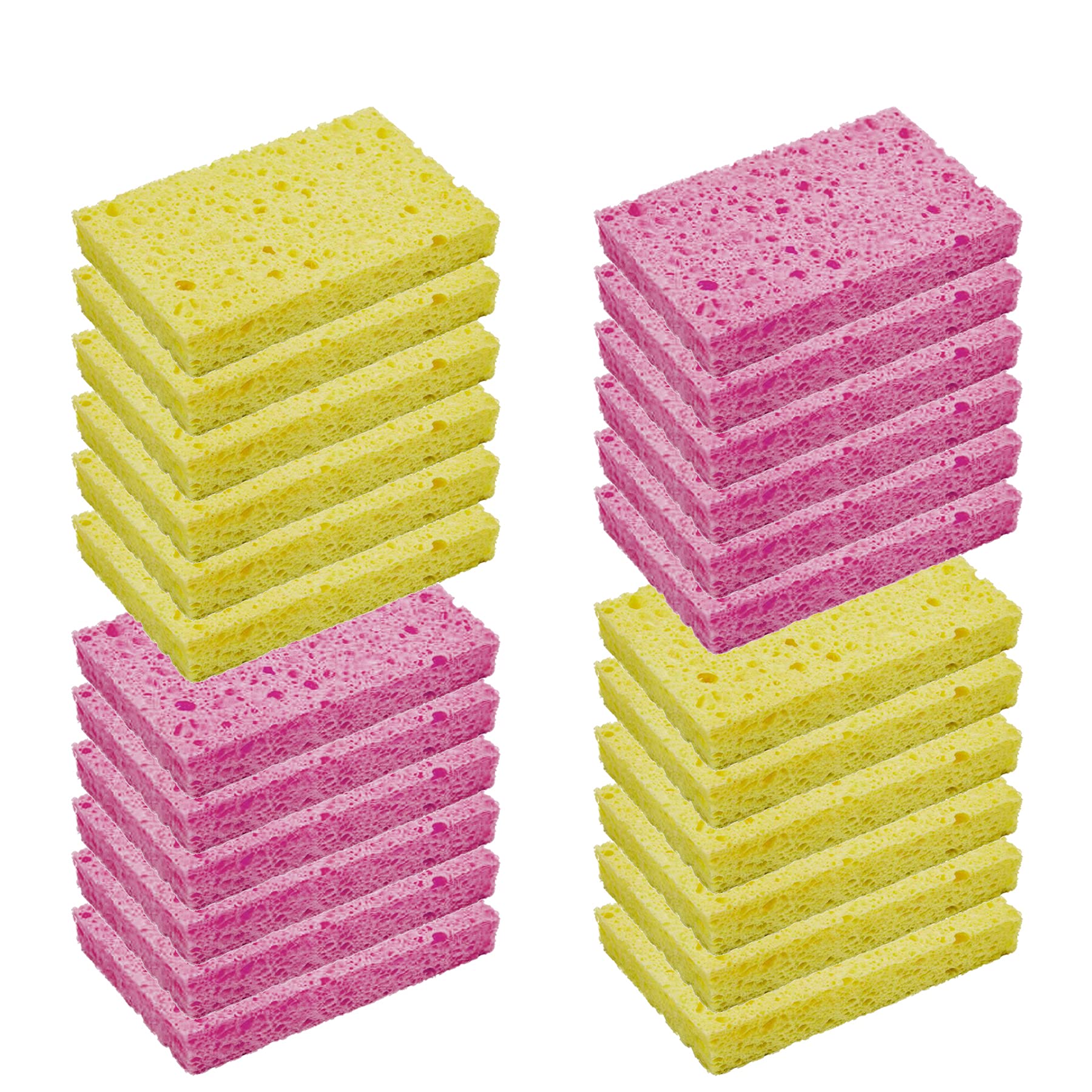 CELOX 24 Pack Large Sponges for Kitchen, Handy Sponges for Dishes, Eco  Friendly Cellulose Dish Sponge Bulk, Super Absorbent Cleaning Sponges, DIY  Sponges for Kids, 4.5 x 2.8 x 0.6 Pink-yellow 4.5