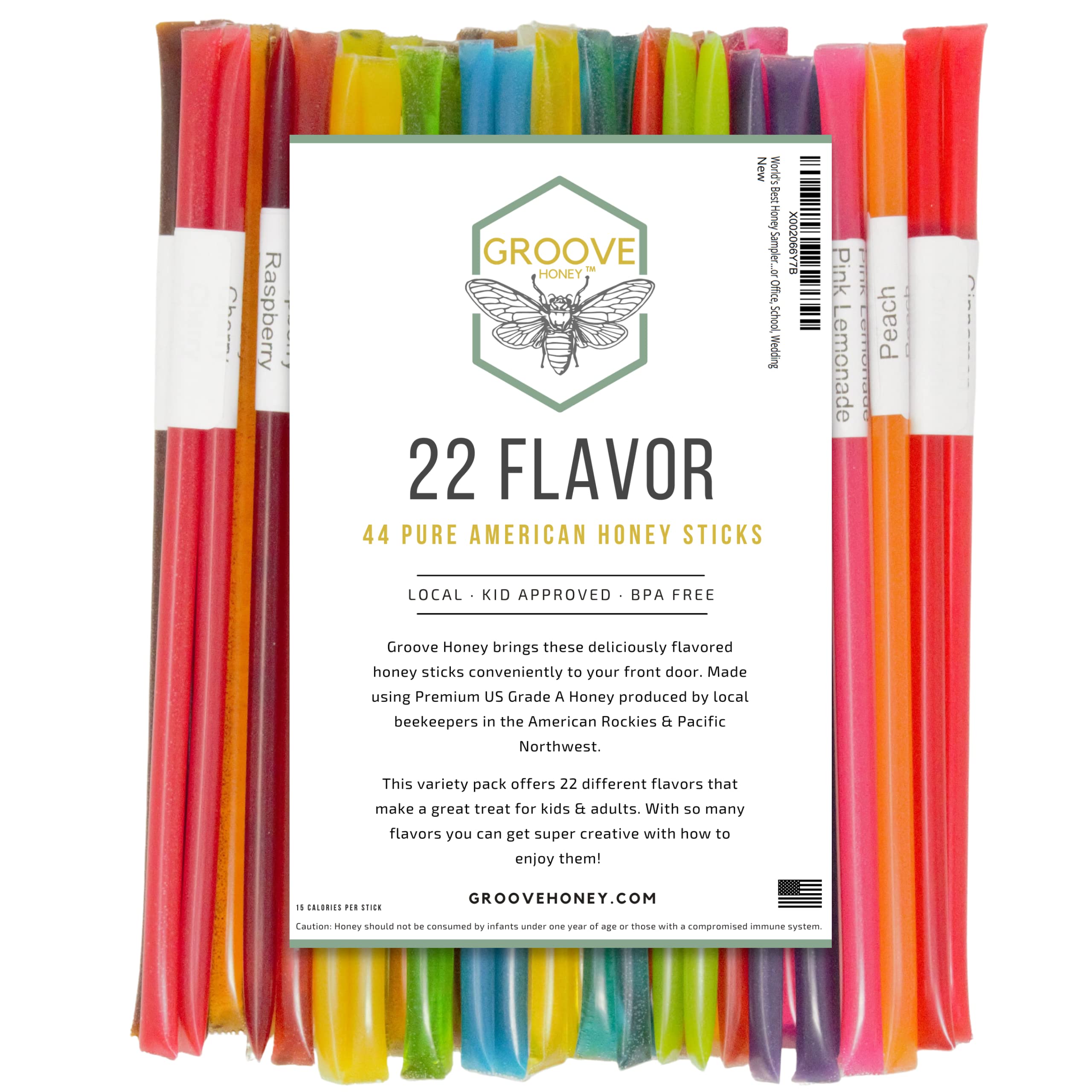 Flavored Honey Sticks for Tea Travel & Snacks that Kids Love - These  Variety Honey Packets are Farm Fresh from US Beekeepers - Each Honey Straw  is full of Flavor that Youll