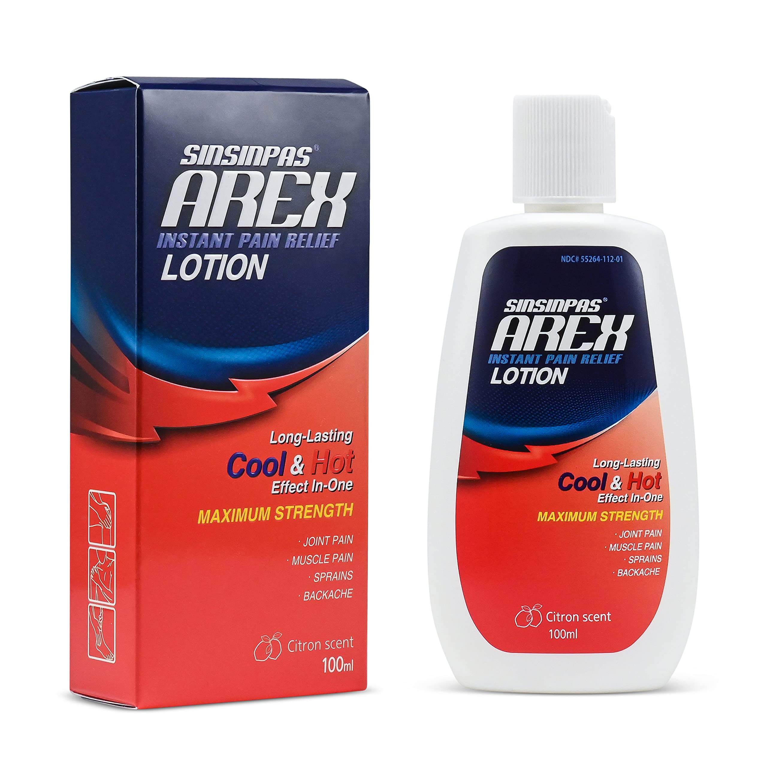 SINSINPAS Arex Cool & Hot Dual Powerful Pain Relieving Lotion 1 Bottle 3.4  oz (100 ml)