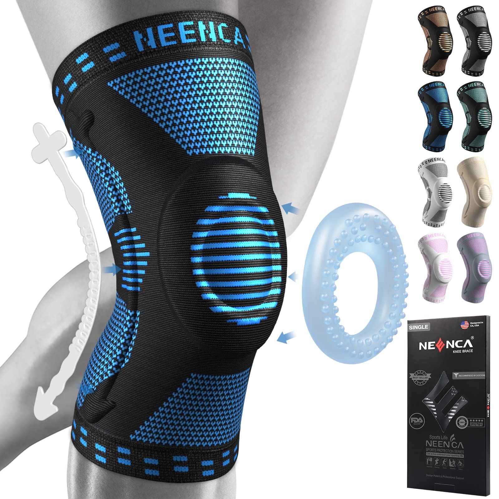 NEENCA Professional Knee Brace Compression Knee Sleeve with
