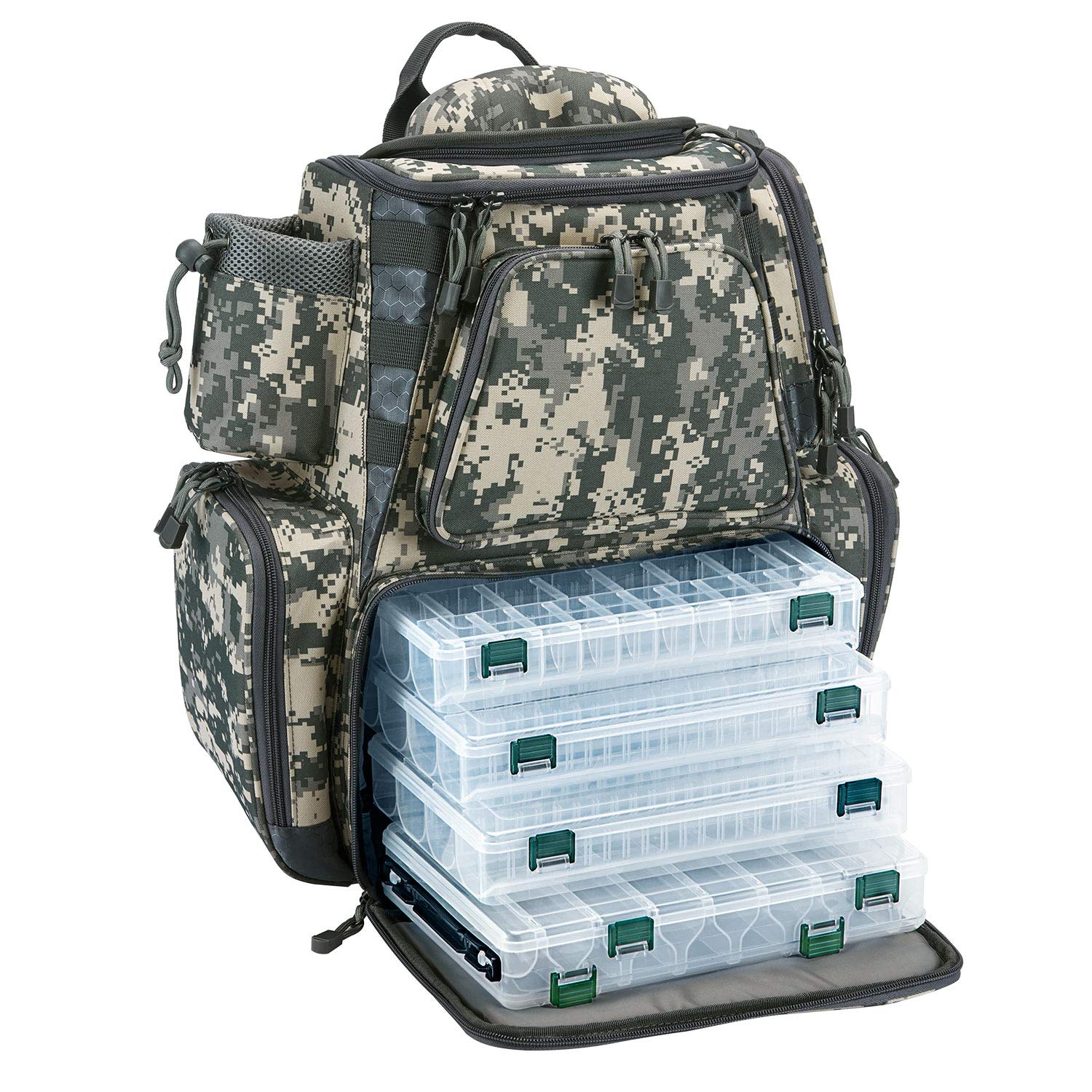 Lixada Fishing Sling Tackle Storage Bag, Lightweight Sling Fishing Backpack  for Fishing Hiking Hunting with 4 Tackle Box Fishing Gear Bag