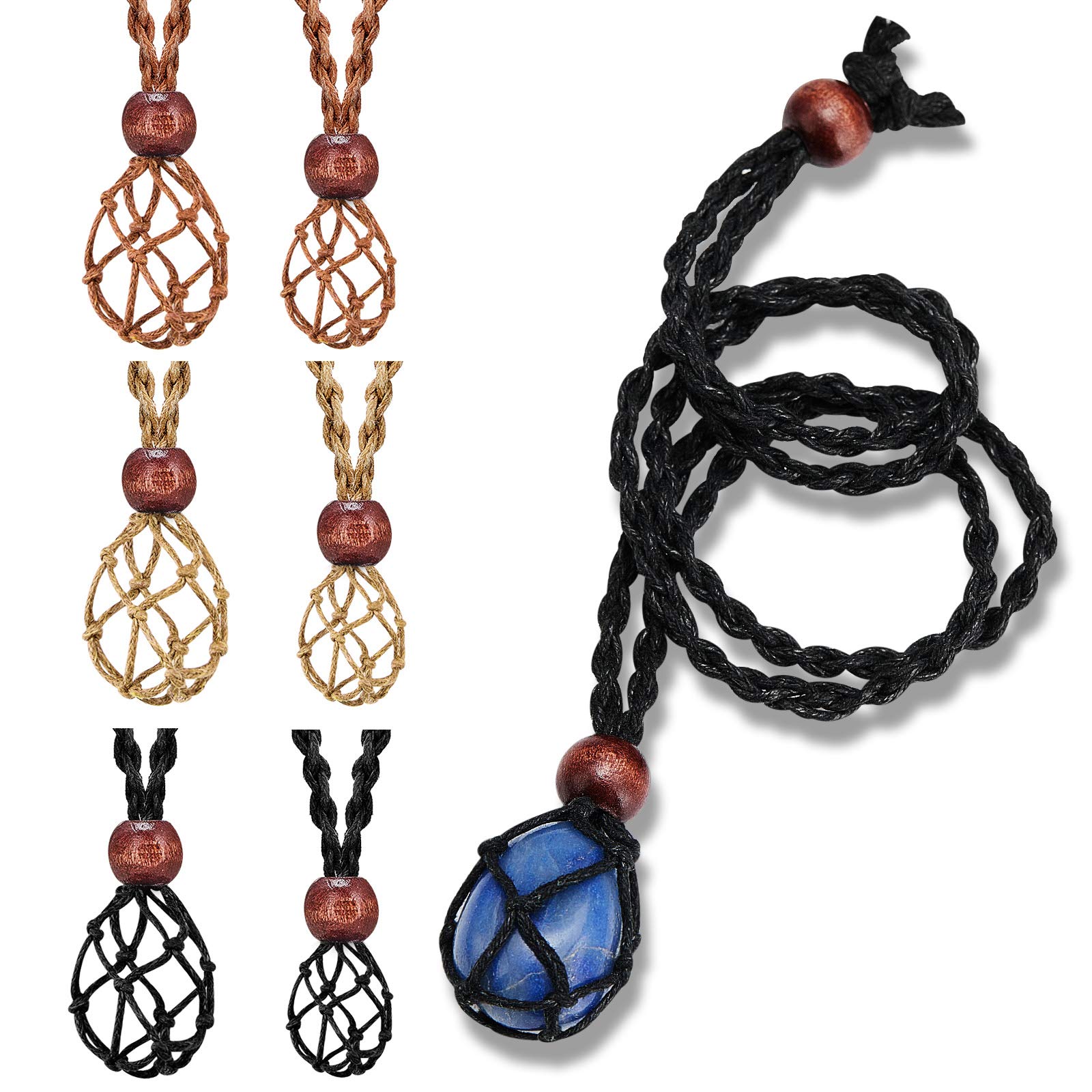 Crystal Stone Holder Necklace Crystal Pendant Holder Adjustable Necklace  Cord 