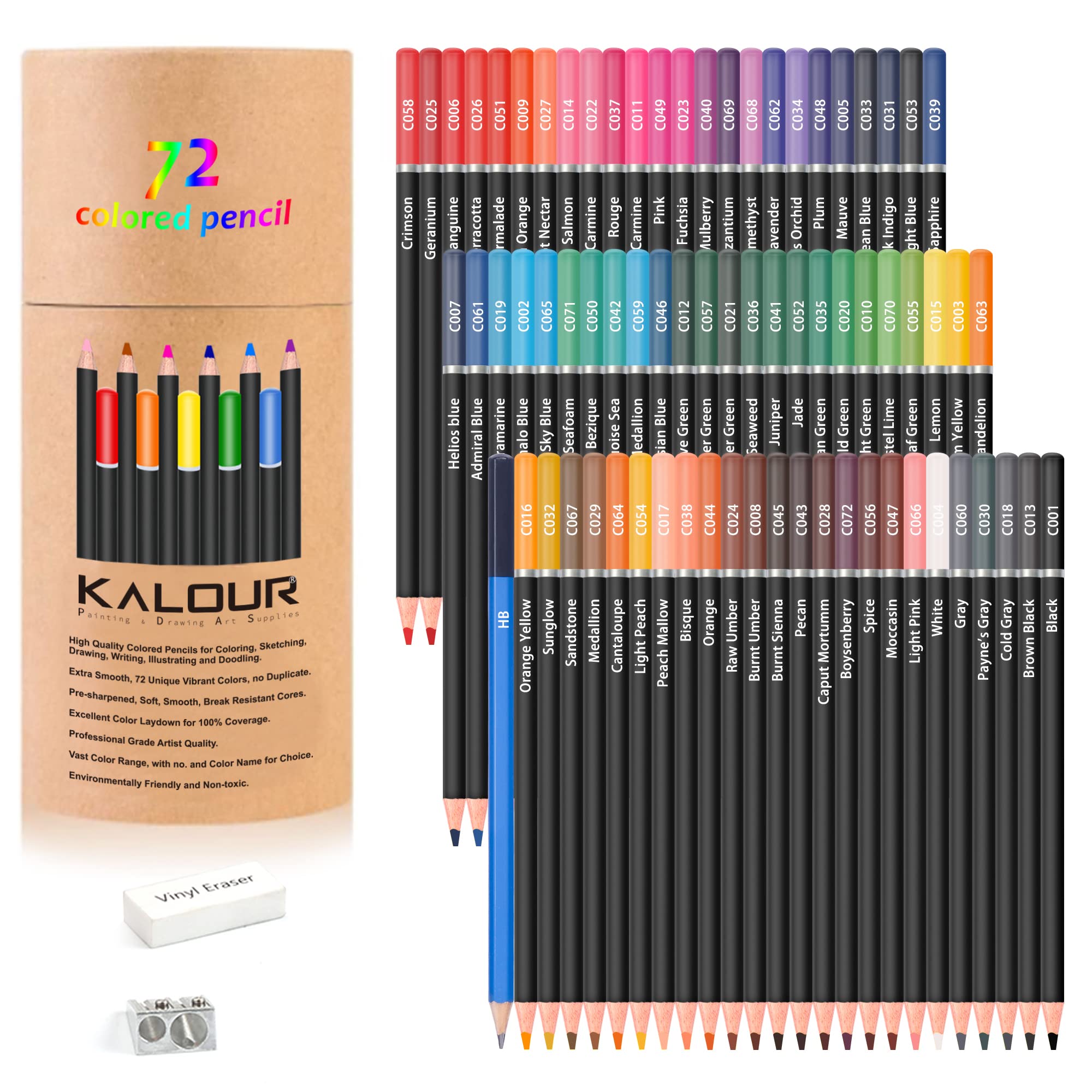 ThEast Colored Pencils for Adult Coloring Book Artist Colored Pencil Artist Quality Wooden Oil Based Colored Pencil (72 Colors)
