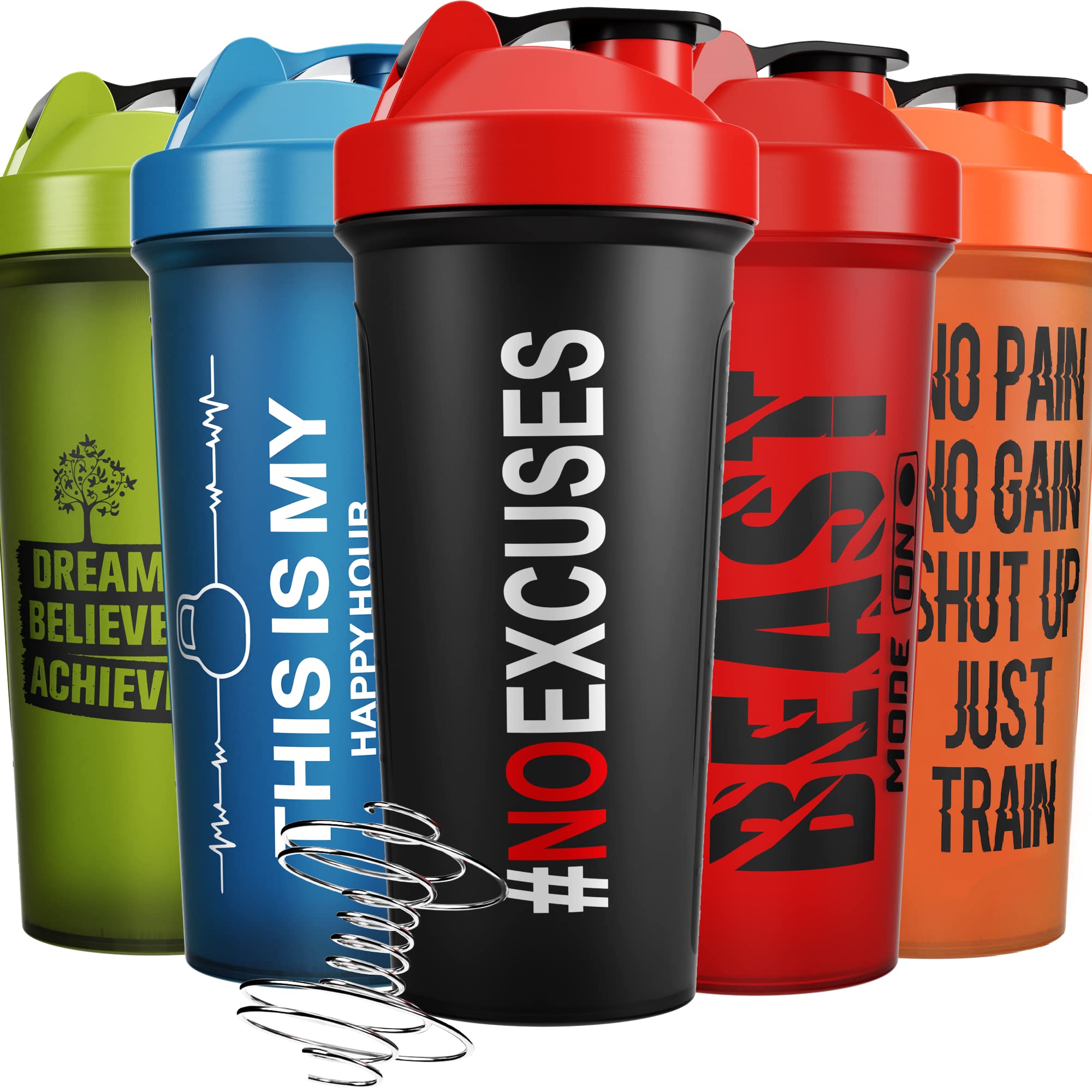 Motivational Gym Workout Bottles, 24oz Protein Shaker Blender Bottle,  Create Your Own Word Mesh, Fitness Gift, Shaker Bottle 