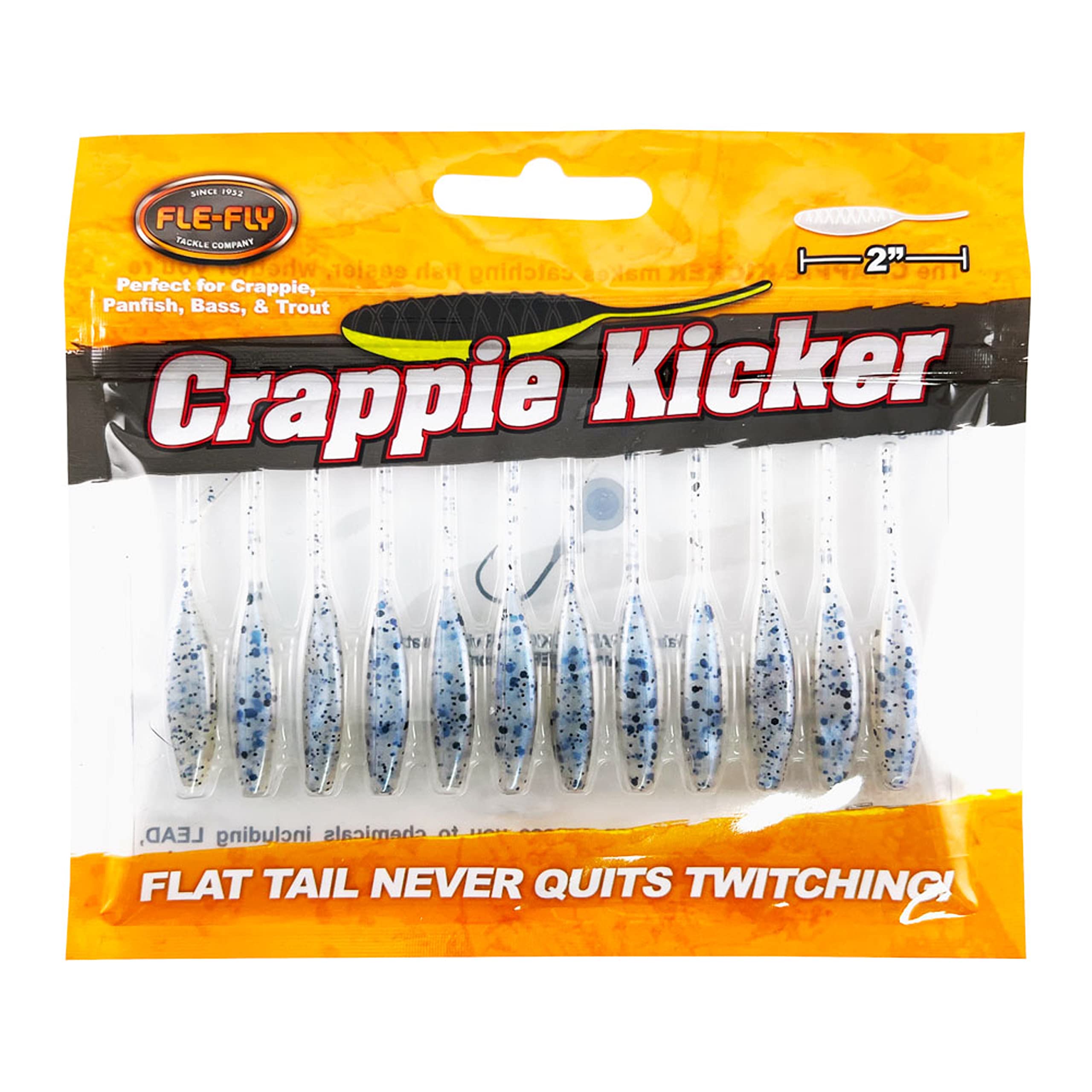FLE-FLY Crappie Kickers Soft Plastic Baits with Thin Vibrating