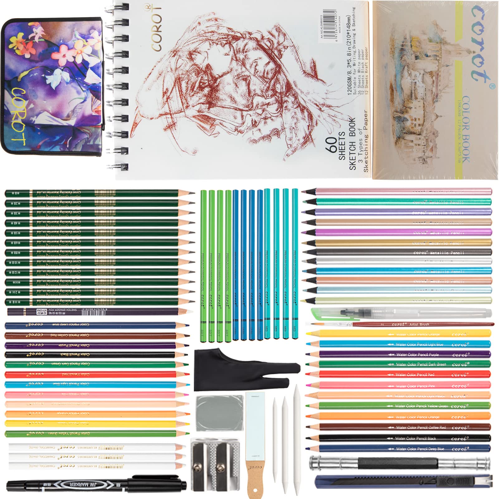Corslet 75 Pcs Colour Pencils Kit Drawing Color