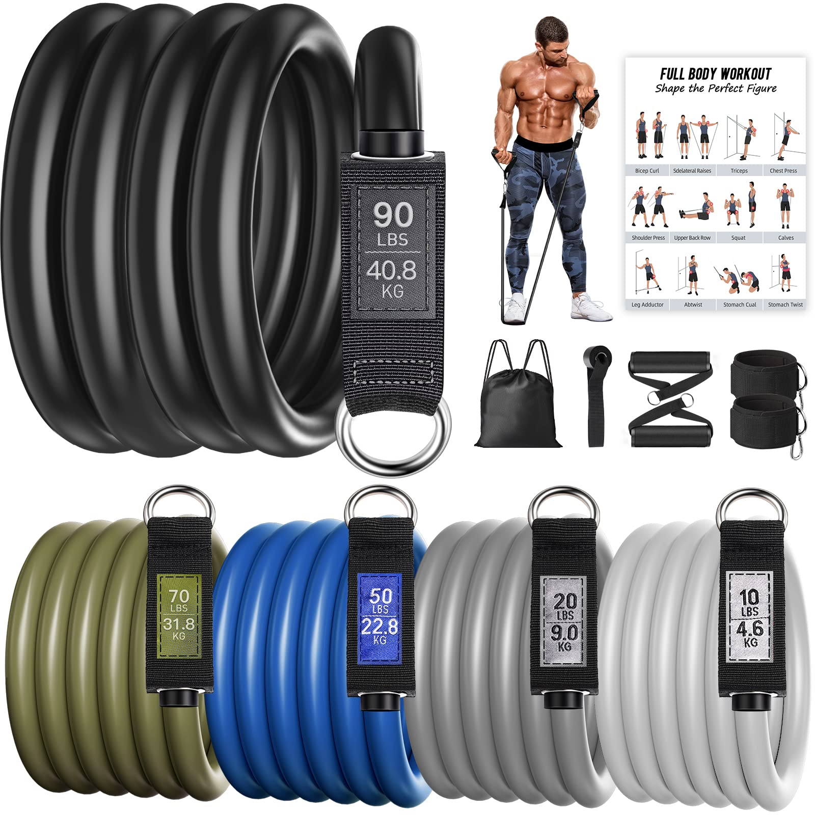 NITEEN 240lbs Heavy Resistance Bands for Working Out, India