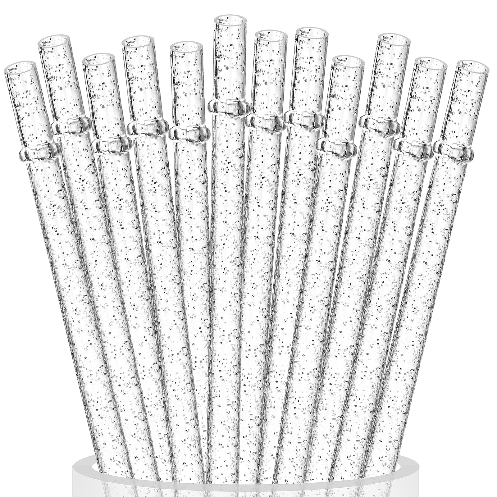 ALINK Reusable Glass Straws, 12 Pack, 8.5 inch x 10 mm