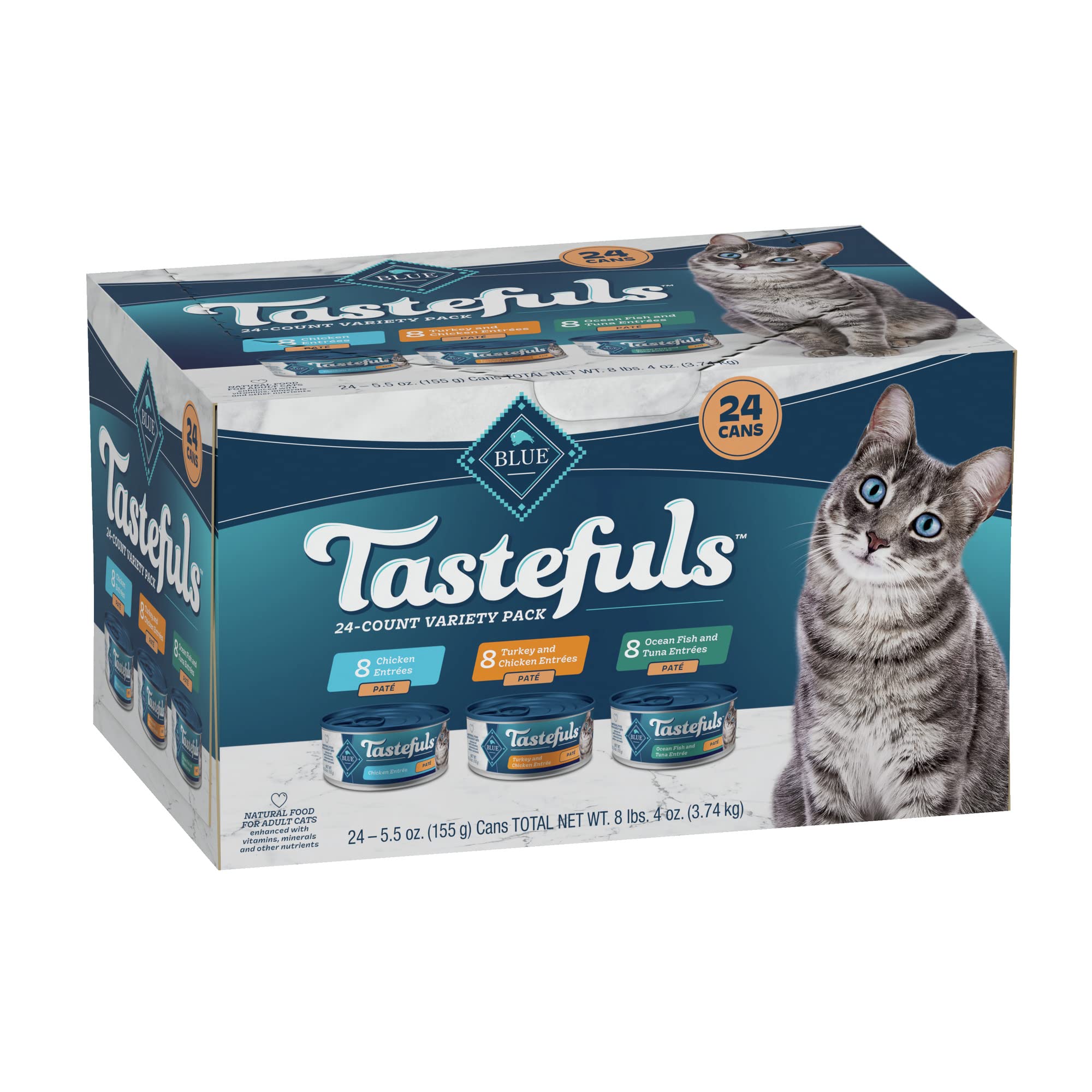 Blue Buffalo Tastefuls Natural Pate Wet Cat Food Pack of 24