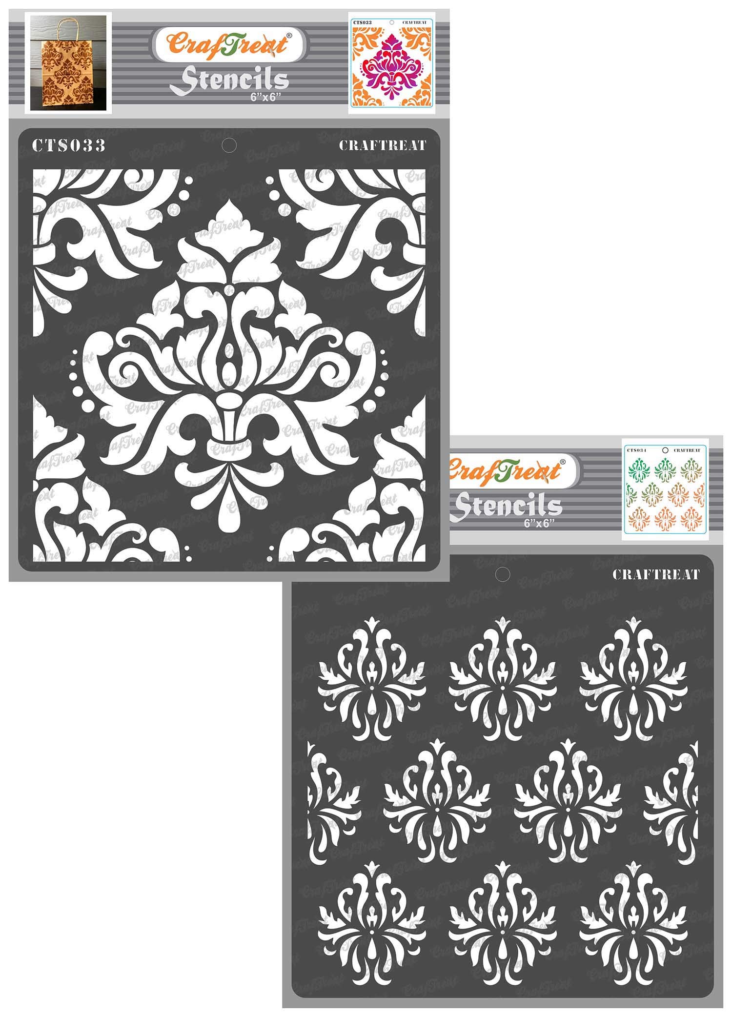 Damask Wall Stencil Home Decor & Craft Stencil Paint Pattern 