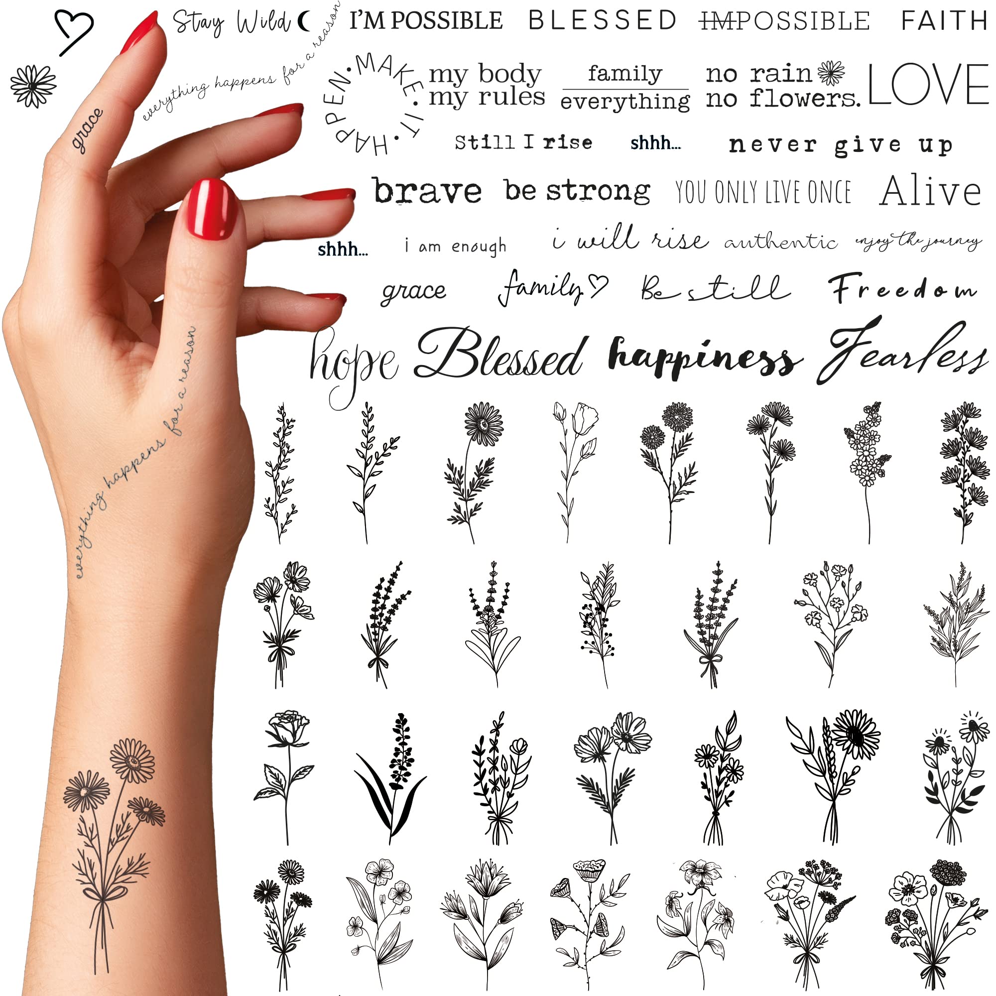 A Way With Words Temporary Tattoos — Vintage Soul
