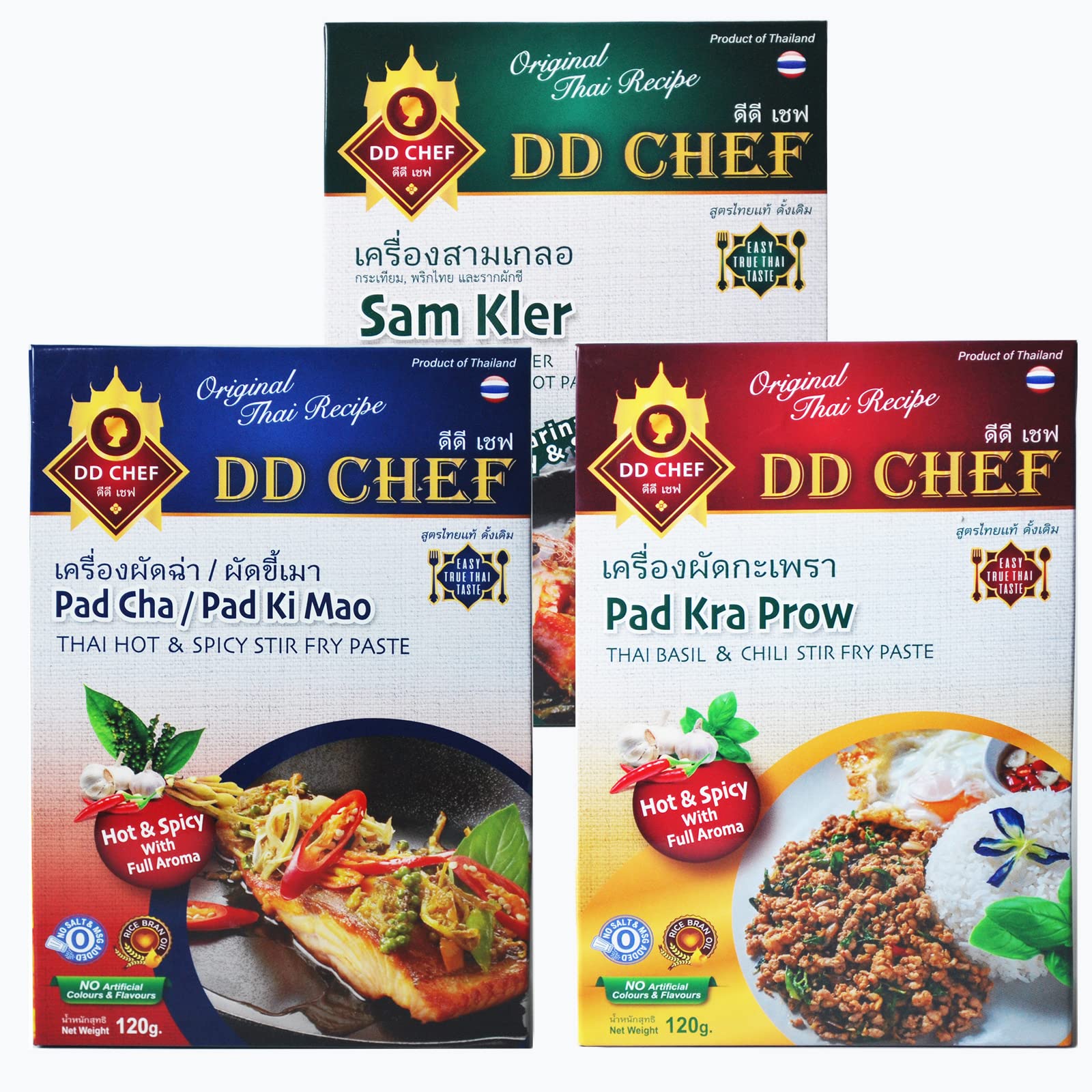 DD Chef Thai Stir Fry Paste 3 Variety Pack 12 Dishes of Mix Sam