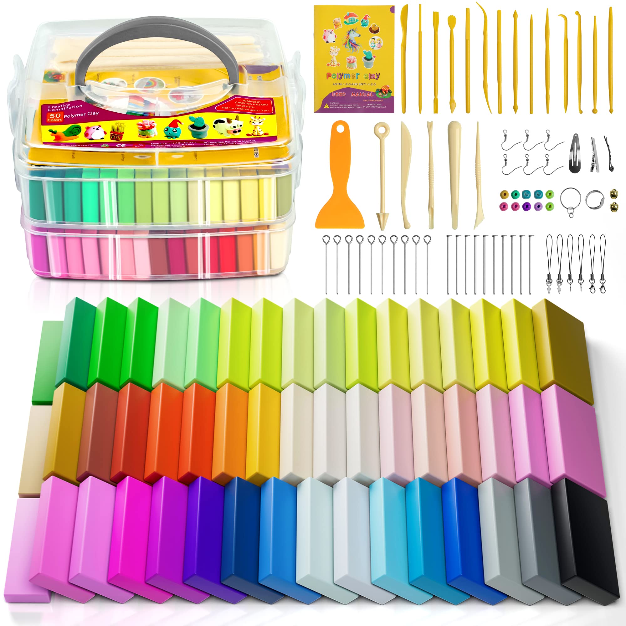 Oven Bake Clay, 42 Colors, Tools & Accessories Set –