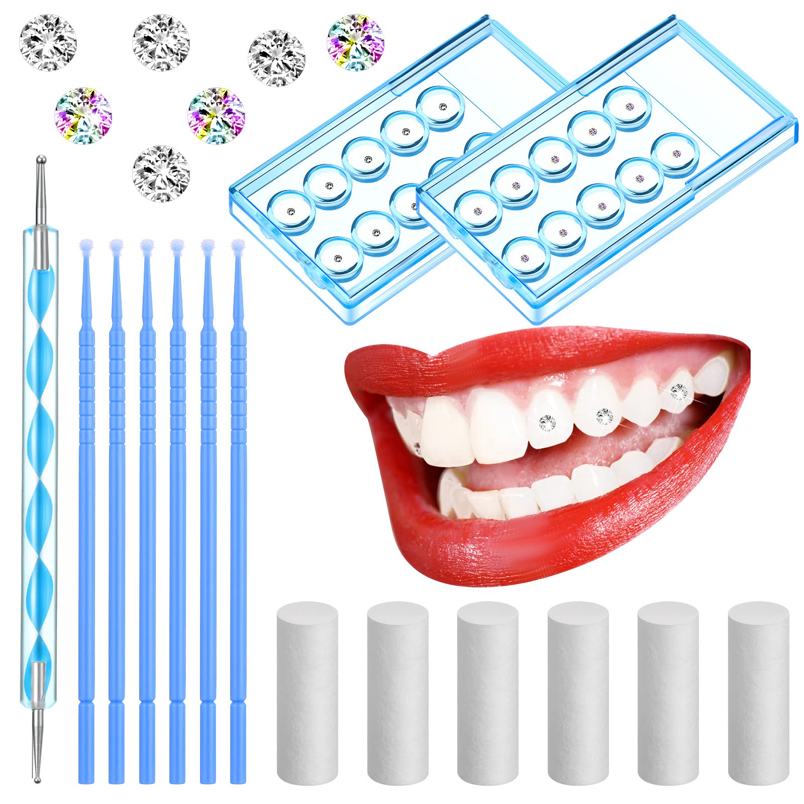 Tooth Gem Kit DIY Tooth Crystals Jewelry Kit with Curing Light Glue  Artificial Crystal Diamond Teeth Ornaments Party Decoration - AliExpress