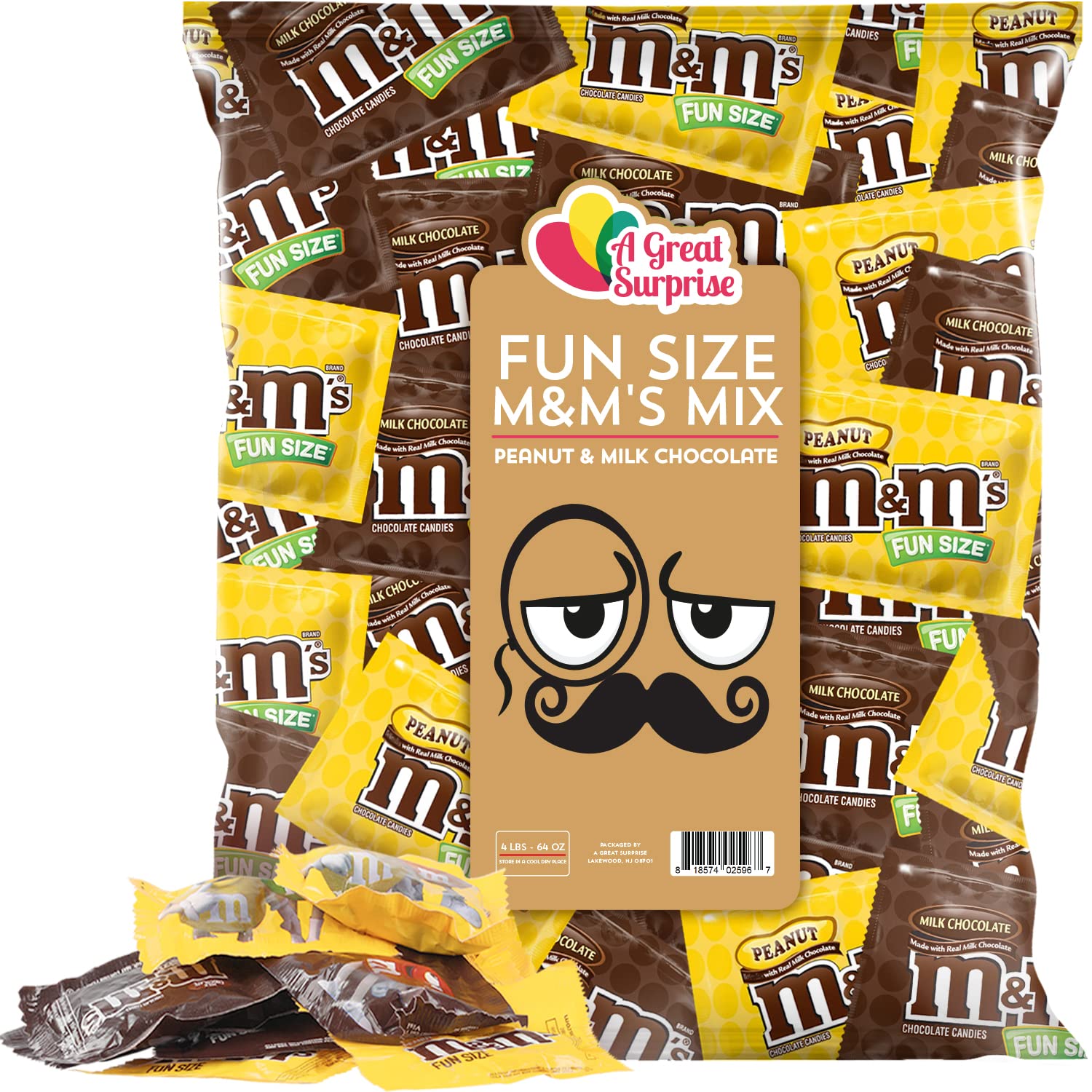 M & M Chocolate Candies, Peanut, Fun Size, Chocolate