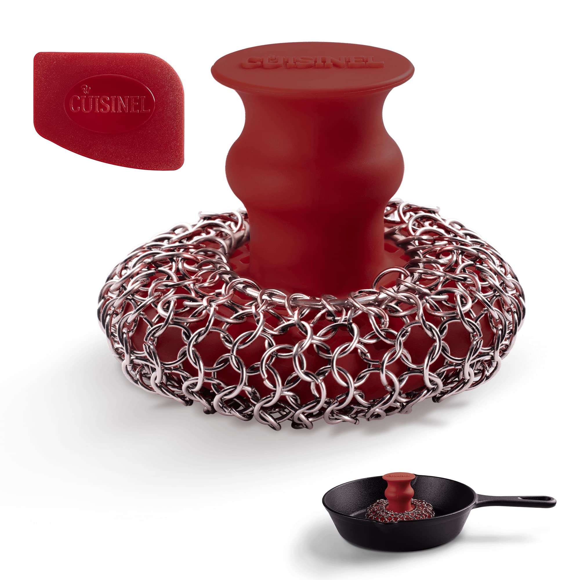 Lodge Chainmail Scrubber Red