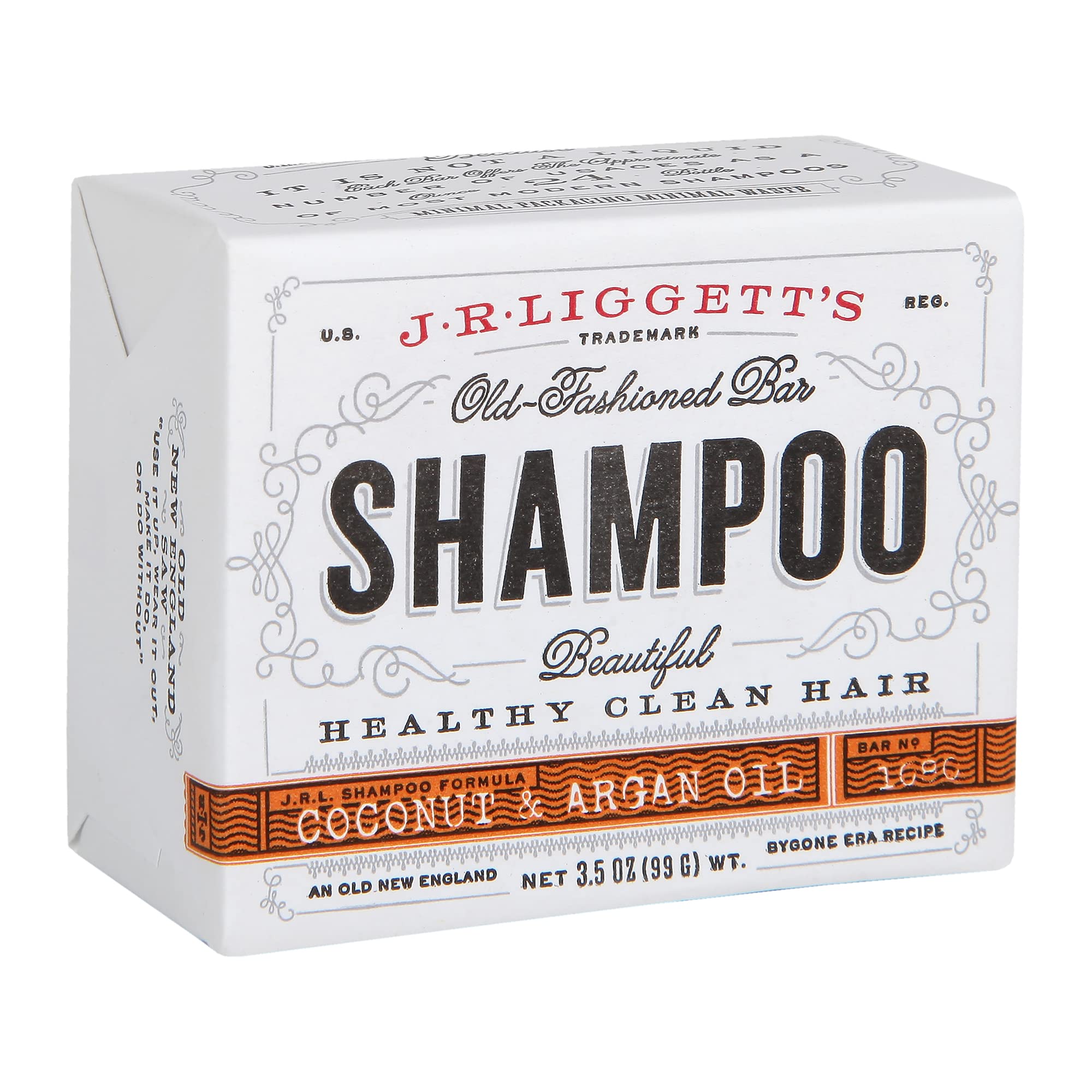 J·R·LIGGETT'S AllNatural Shampoo Bar, Virgin Coconut and Argan Oil