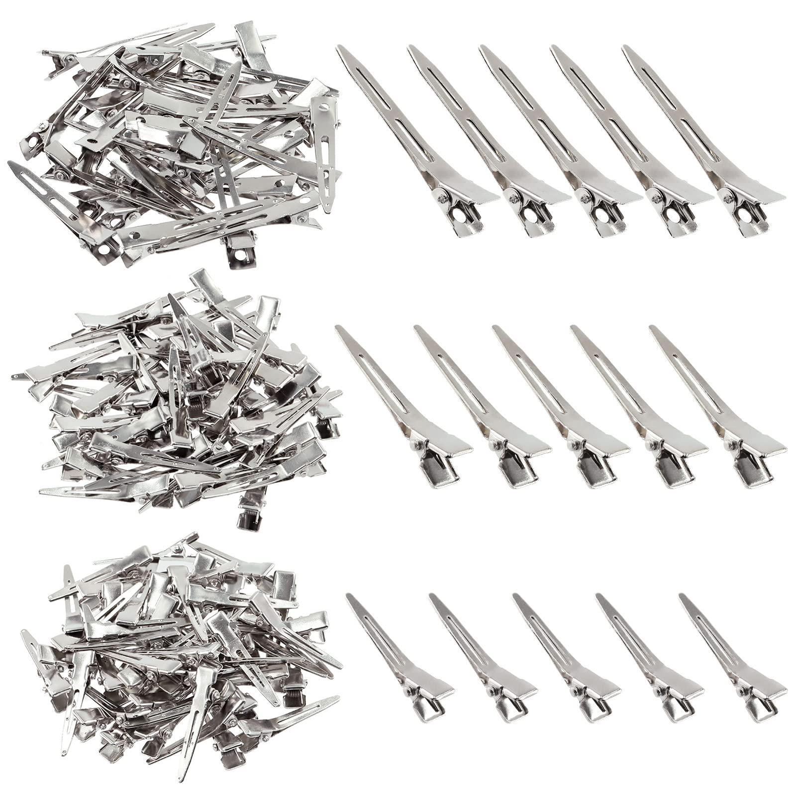 5 Clamps 45mm or 1 7/8 inch Hair accessories, Craft-Alligator Clips-silver  tone