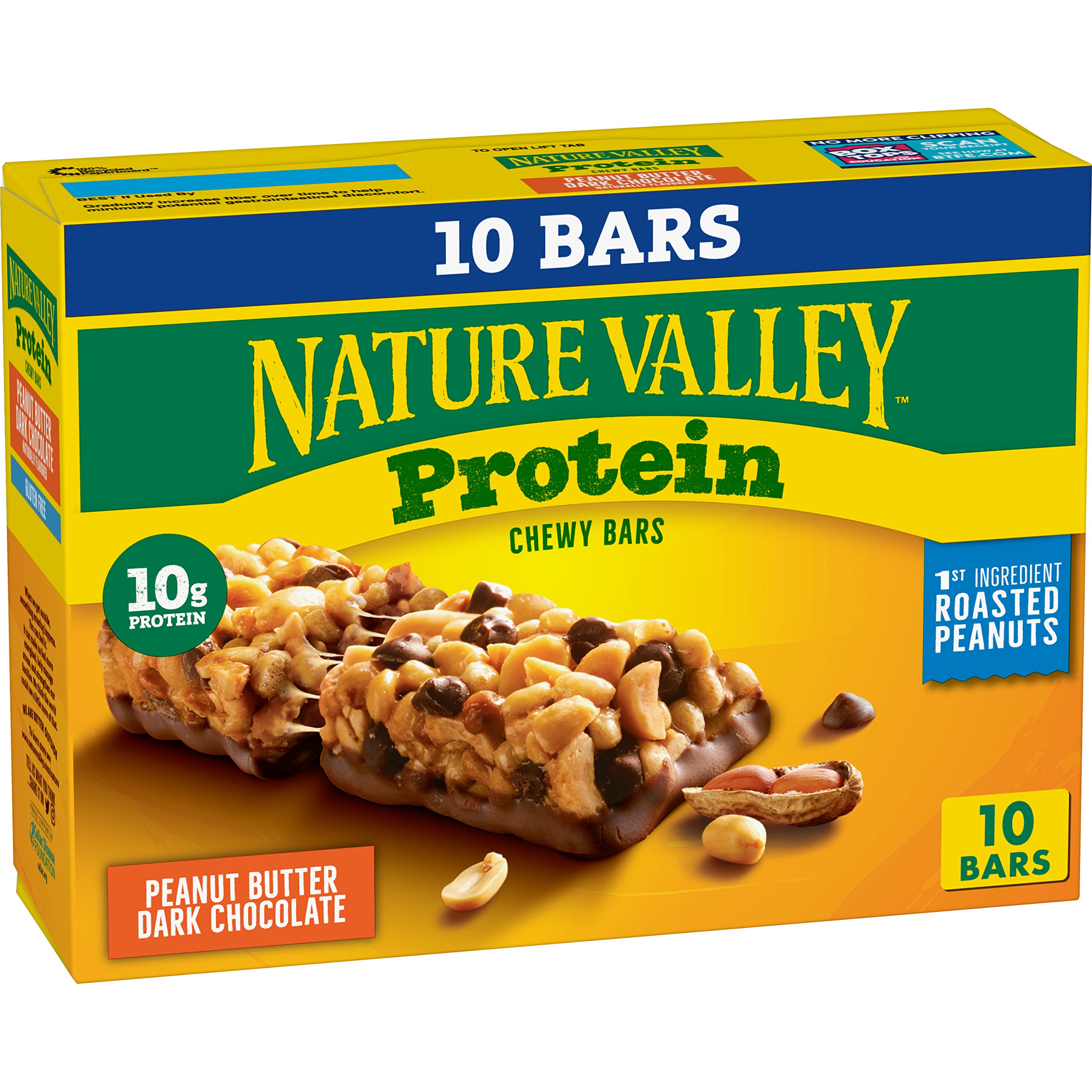 Nature Valley Chewy Granola Bars, Protein, Peanut Butter Dark Chocolate,  14.2 oz, 10 ct 10 Count (Pack of 1)