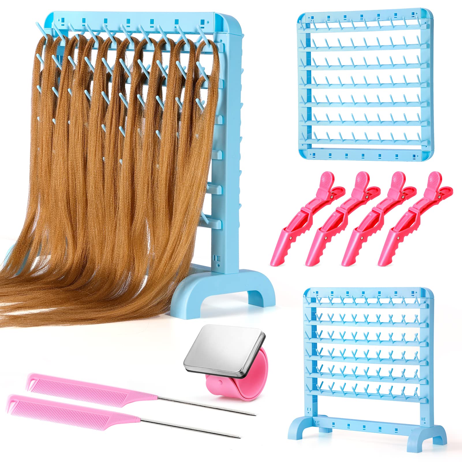 Wooden Braiding Hair Rack Standing Accessories Hair Separator
