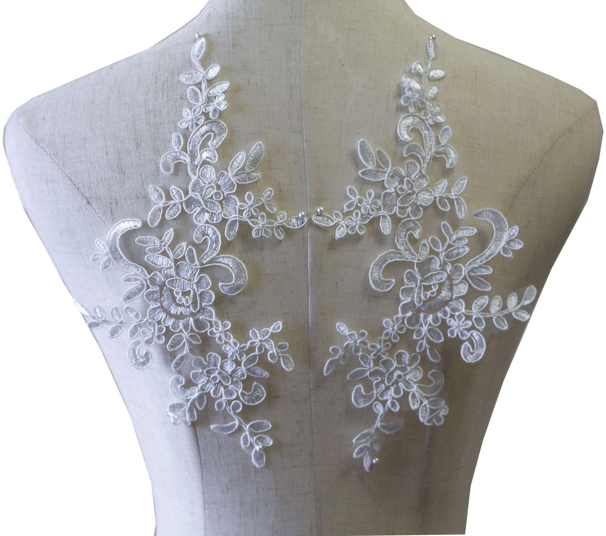 Floral Embroidered Corded Lace Fabric for Wedding Dress