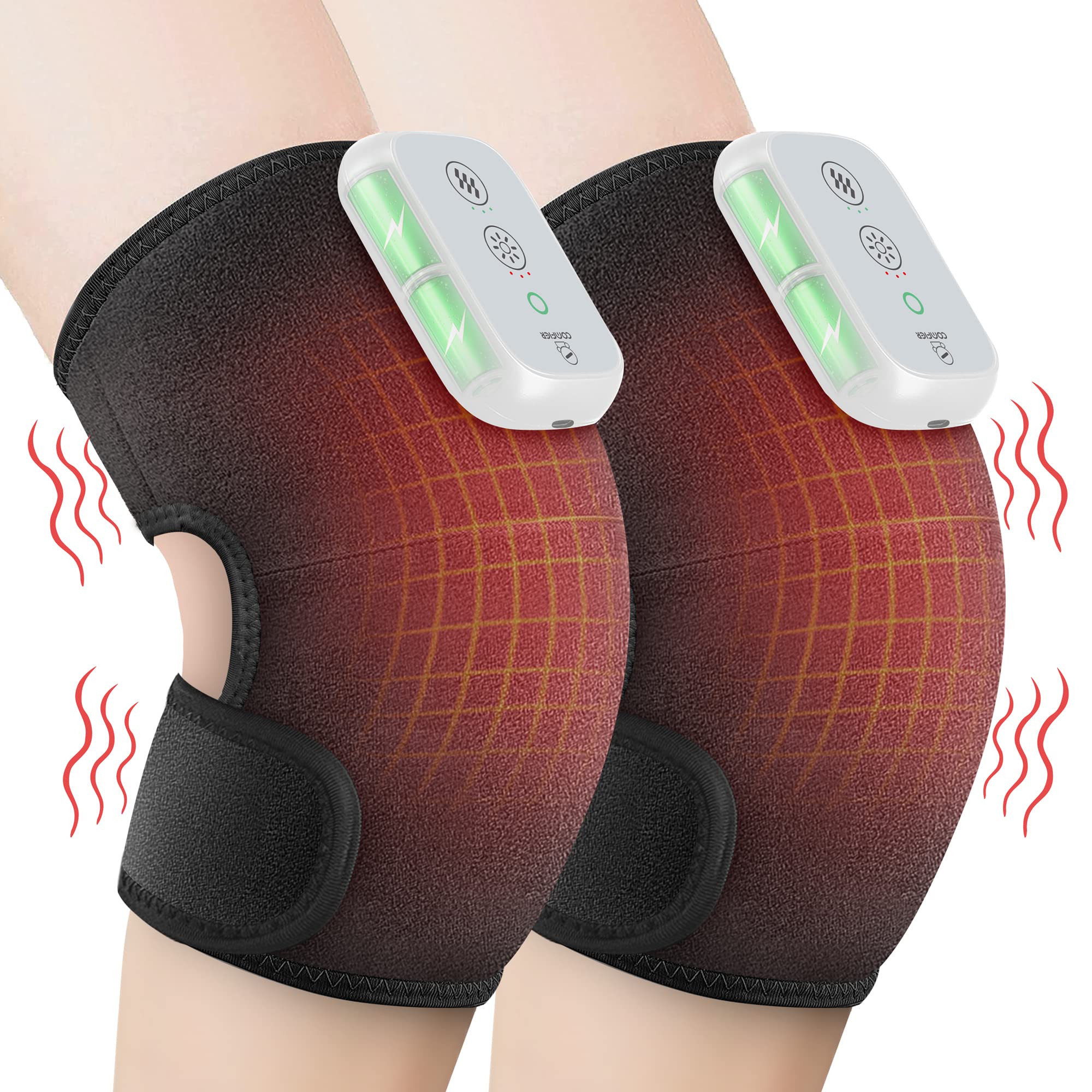 Heated Knee Brace Wrap, 3 Adjustable Heat And Vibration Knee