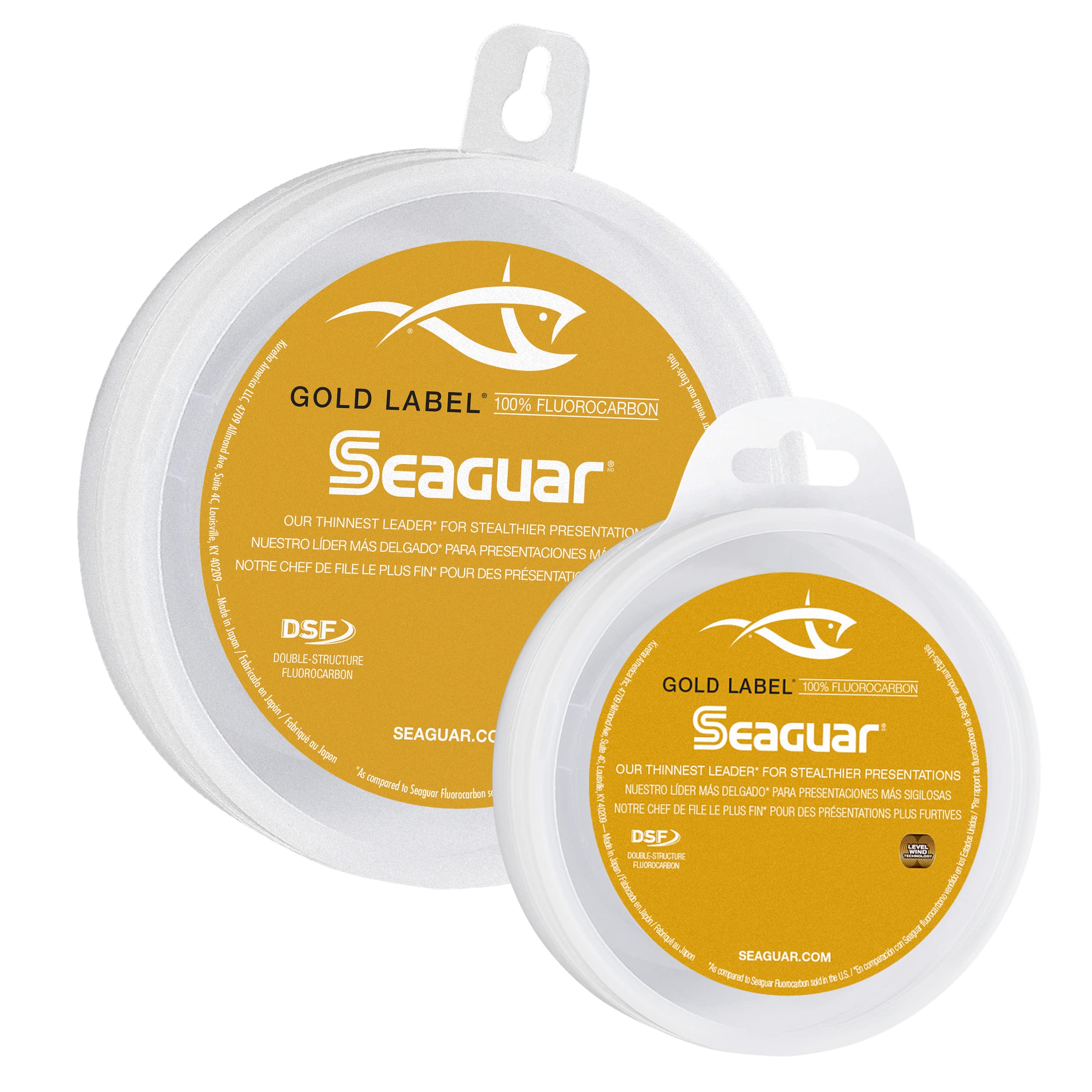 Seaguar Gold Label Fluorocarbon Fishing Line, Thin and Strong Fishing  Leader, Double Structure for Strength and Softness, Low Memory for Easy  Cinching Knots 8-pounds/25-yards