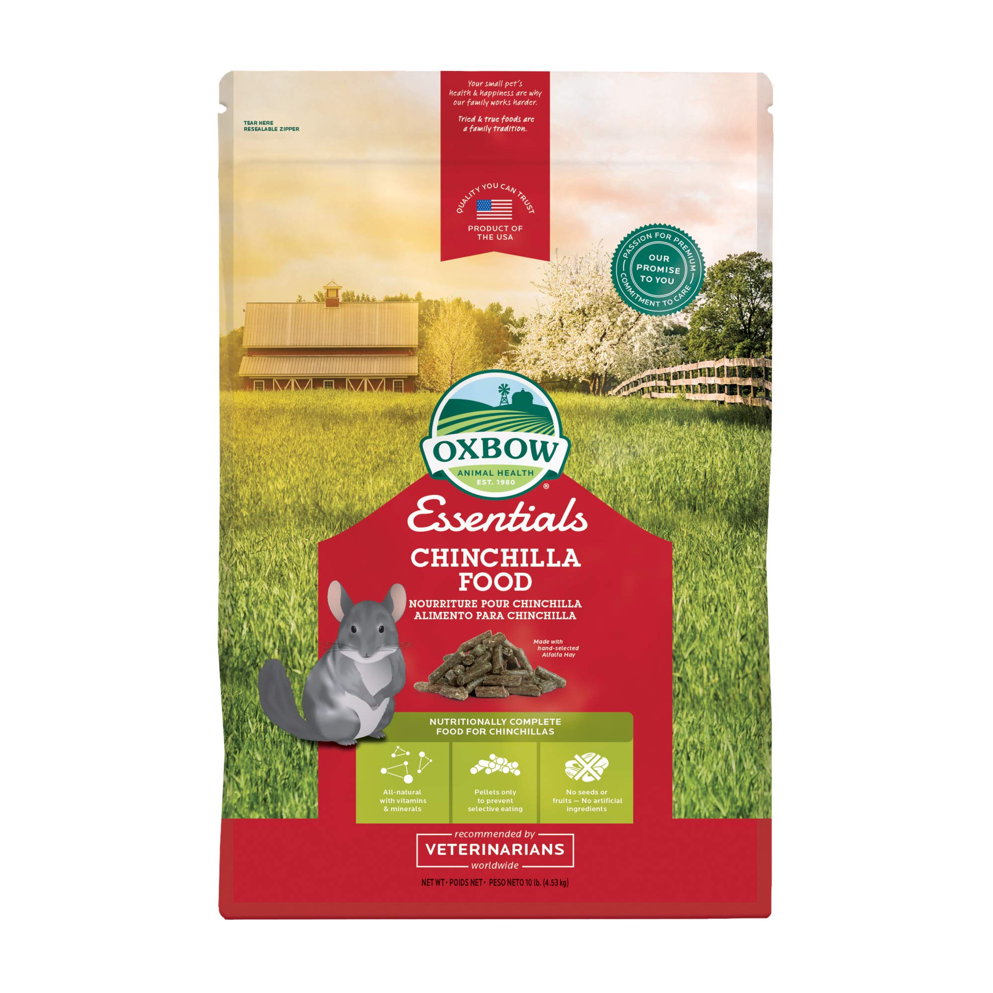  Oxbow Animal Health Orchard Grass Hay - All Natural Grass Hay  for Chinchillas, Rabbits, Guinea Pigs, Hamsters, Gerbils & Other Small Pets  - Grown in the USA- Fiber Rich- 40