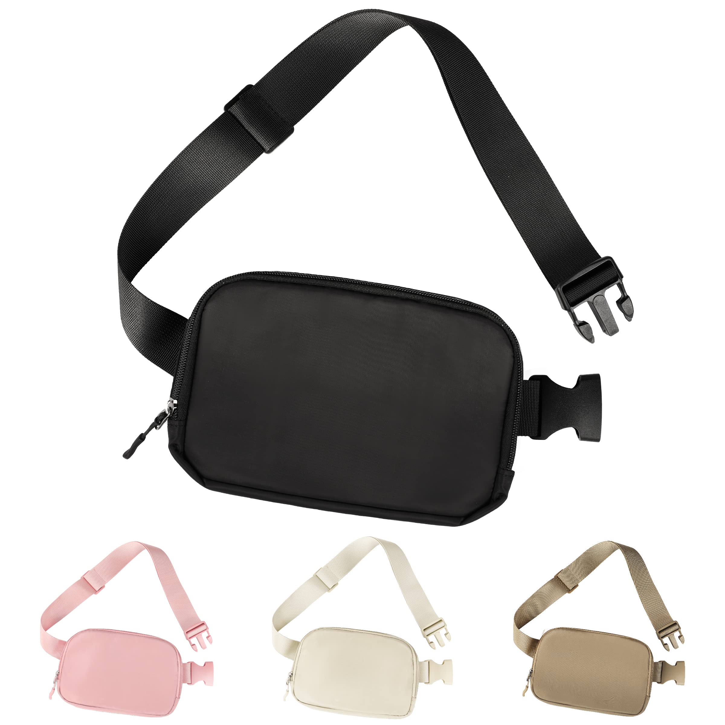 Black Leather compact stylish belt bag