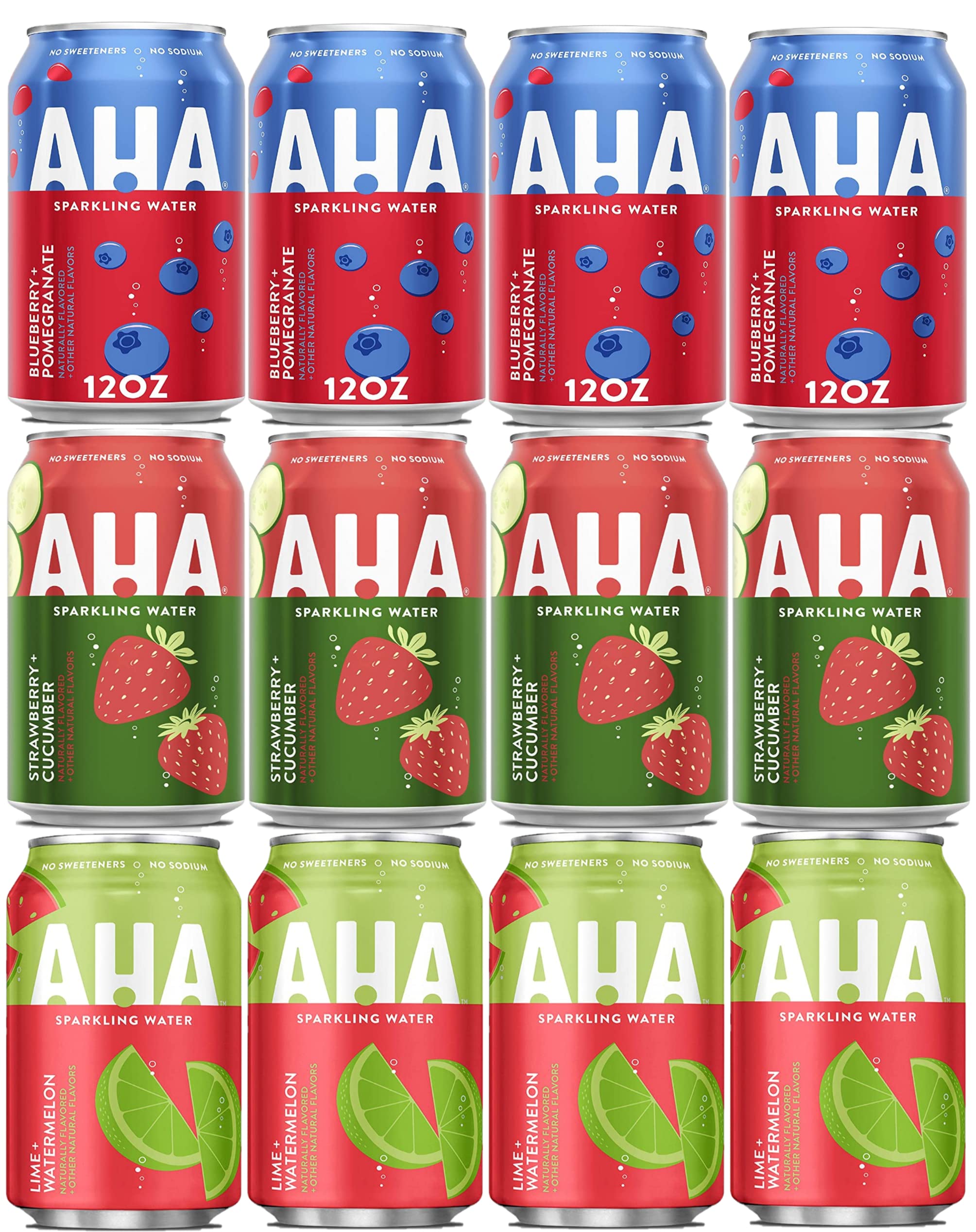 AHA Sparkling Water Variety Pack 12 Pack Refreshing Flavors