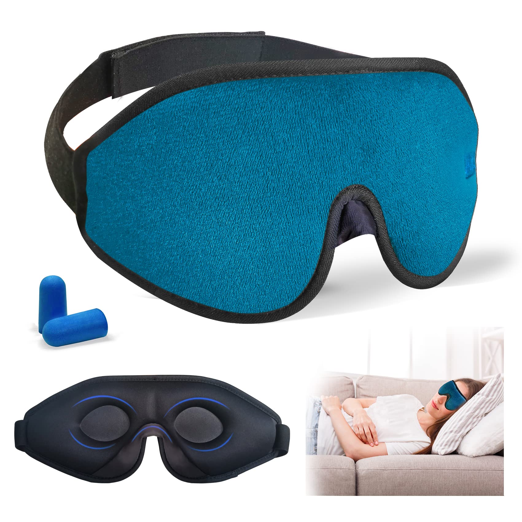 Eye Sleeping Mask for Woman Men Weighted 3D Eye Mask for Sleep Patented Design 100 Blackout