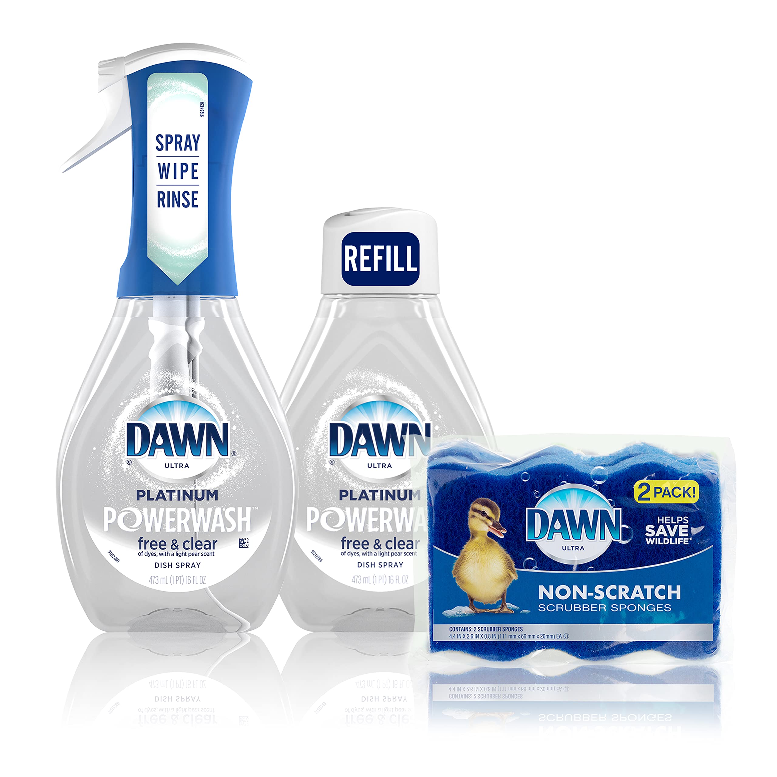 Dawn Ultra Platinum Powerwash Dish Spray Refill, Apple Scent, 16oz (2 Pack)