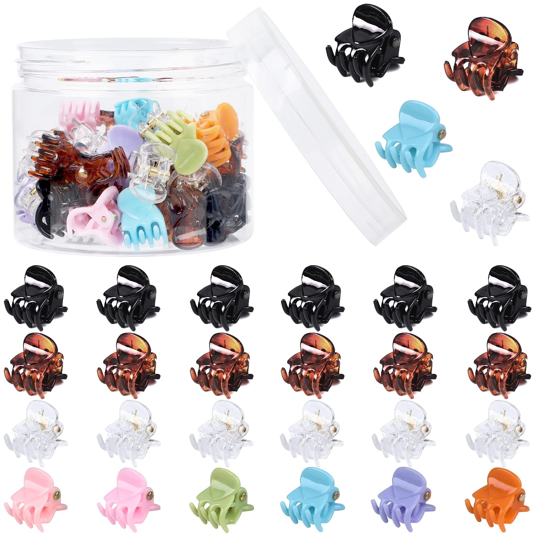 JANYUN 48 Pcs Small Mini Hair Claw Clips Hair Clamps for Women Girl's Hair  (Black Brown)